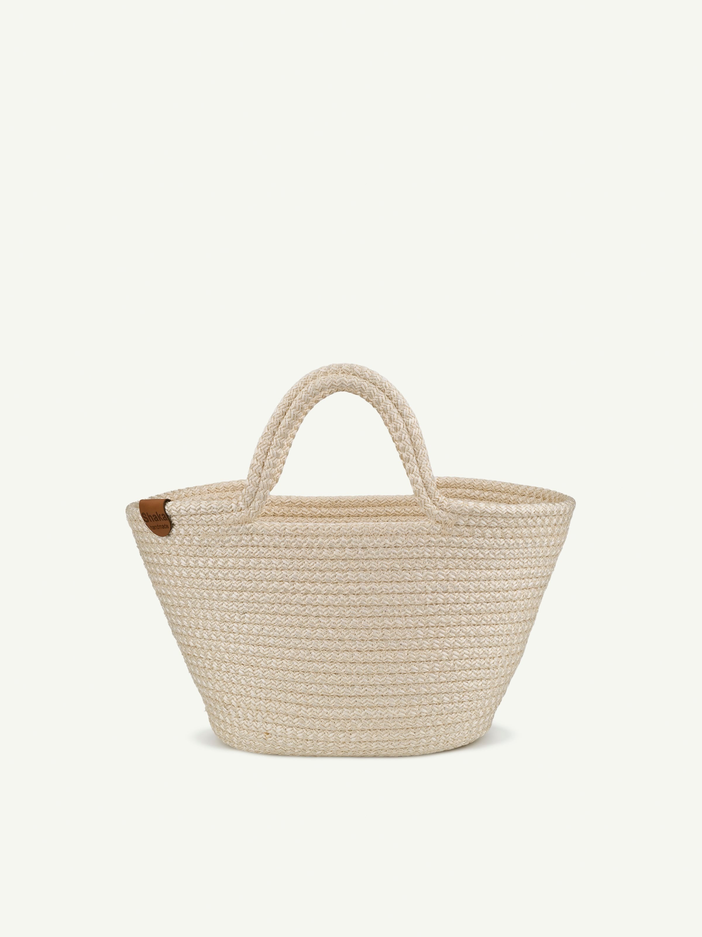 Krem Shk315 Handcrafted Hasır El,Kol ve Omuz Çantası