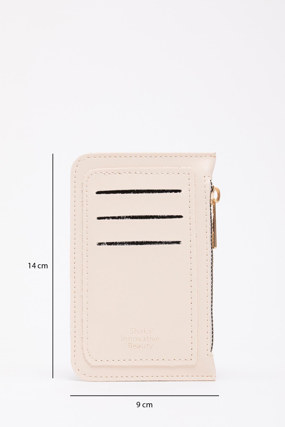 Krem-Taba /Krem SHK276 Suni Deri Büyük Boy Fermuarlı Omuz Çantası ve Cüzdan Seti (Shk240-Shk101)