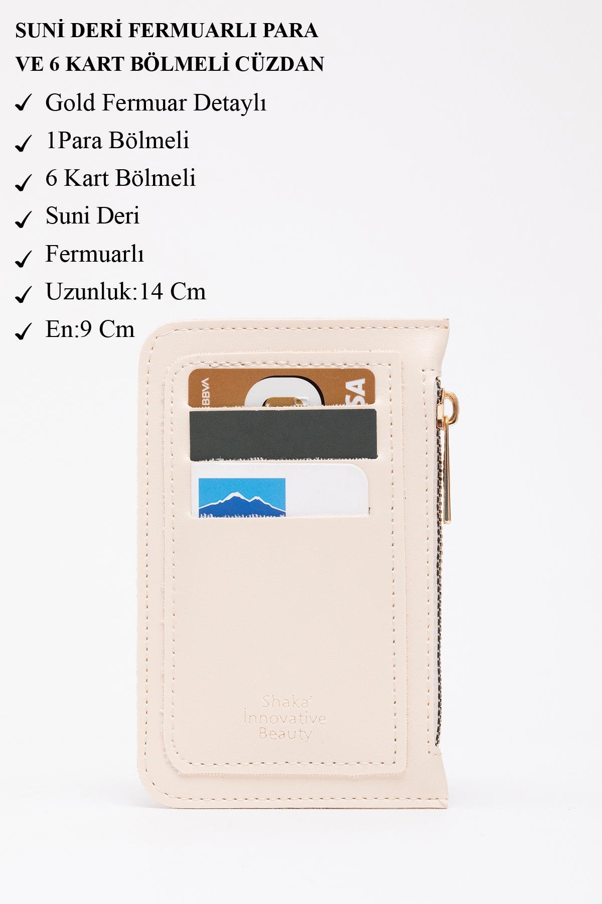 Krem-Taba /Krem SHK276 Suni Deri Büyük Boy Fermuarlı Omuz Çantası ve Cüzdan Seti (Shk240-Shk101)