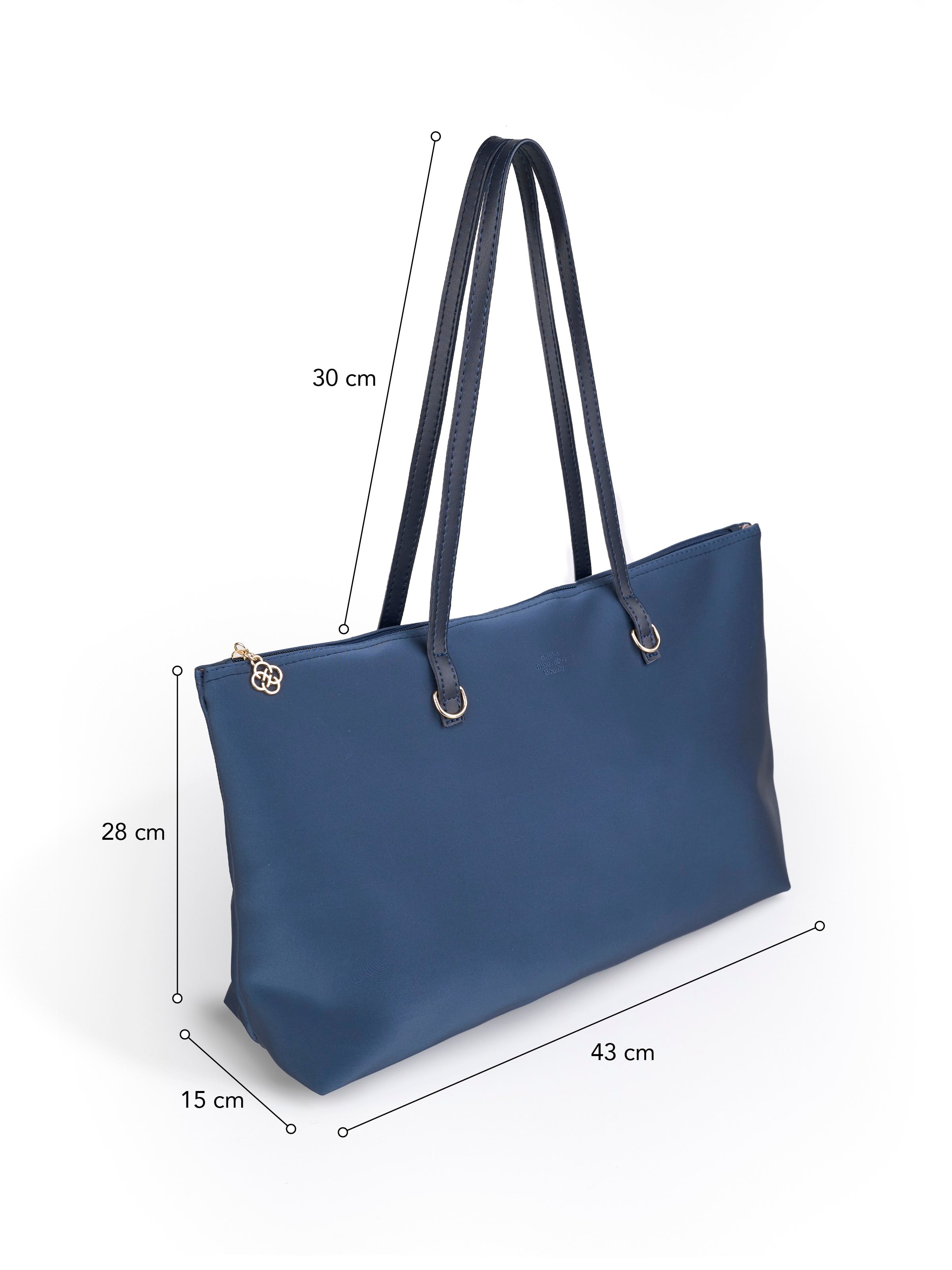 Lacivert SHK272 Fermuarlı,Astarlı,Shopper El,Kol ve Omuz Çanta