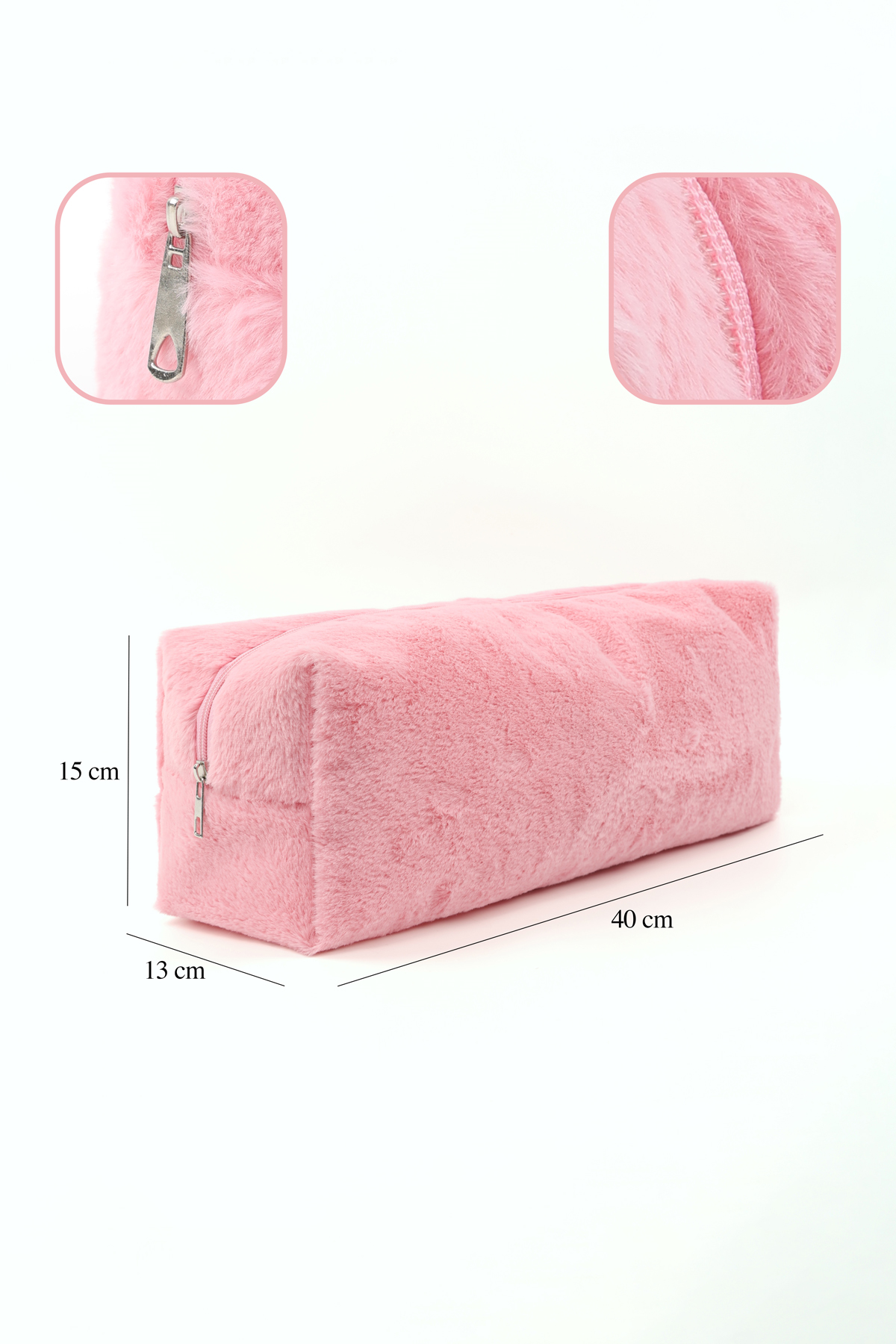Pembe SHK268 XL Boy Peluş Kumaş ,Saç Şekillendirici , Makyaj ve Seyahat Çantası