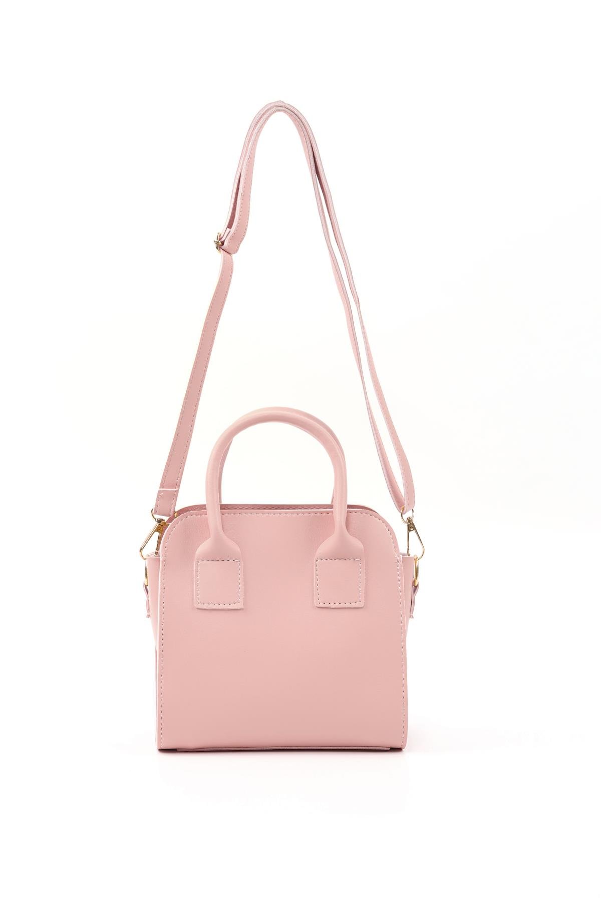 Şeker Pembesi Shk219 Suni Deri ,Fermuarlı, İki Bölmeli ,Ayarlanabilir Askılı, El, Kol Ve Omuz Çantası