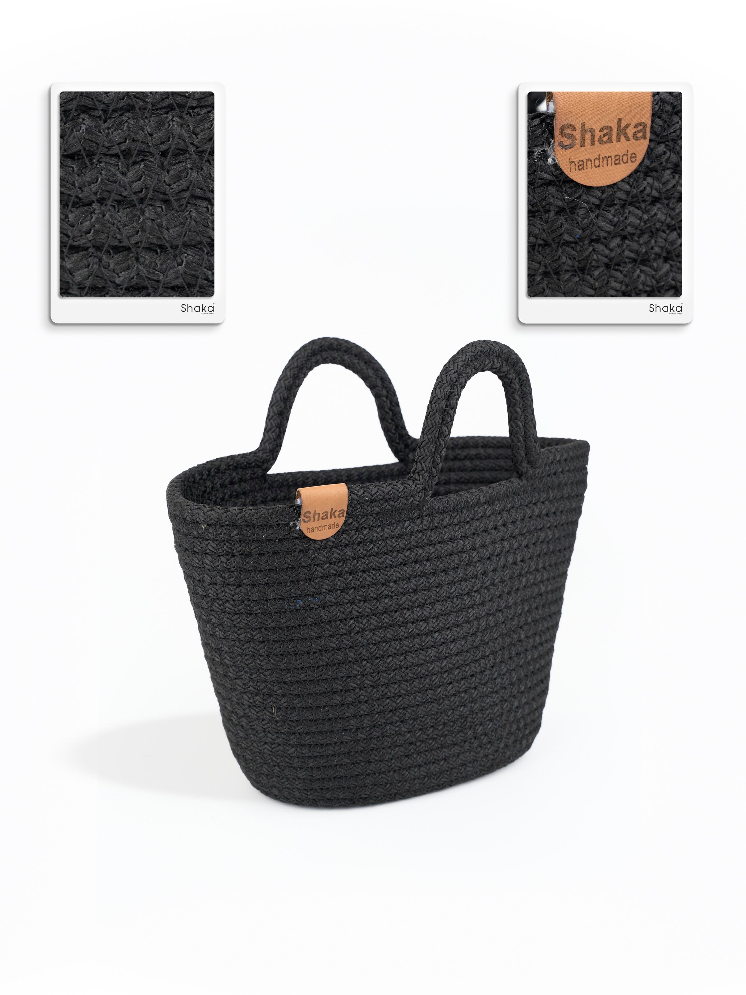 Siyah Shk315 Handcrafted Hasır El,Kol ve Omuz Çantası