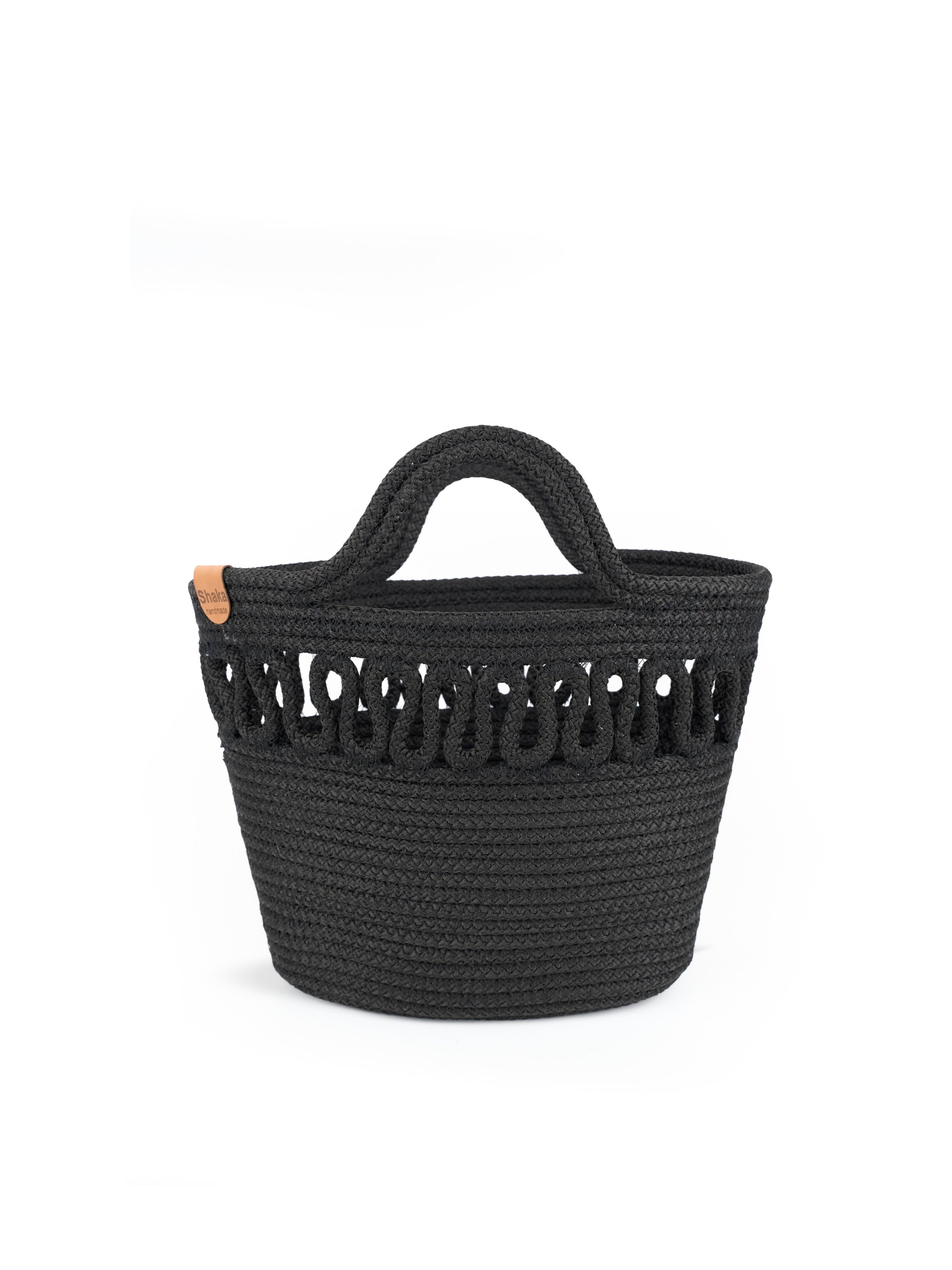 Siyah Shk318 Handcrafted Hasır El,Kol ve Omuz Çantası