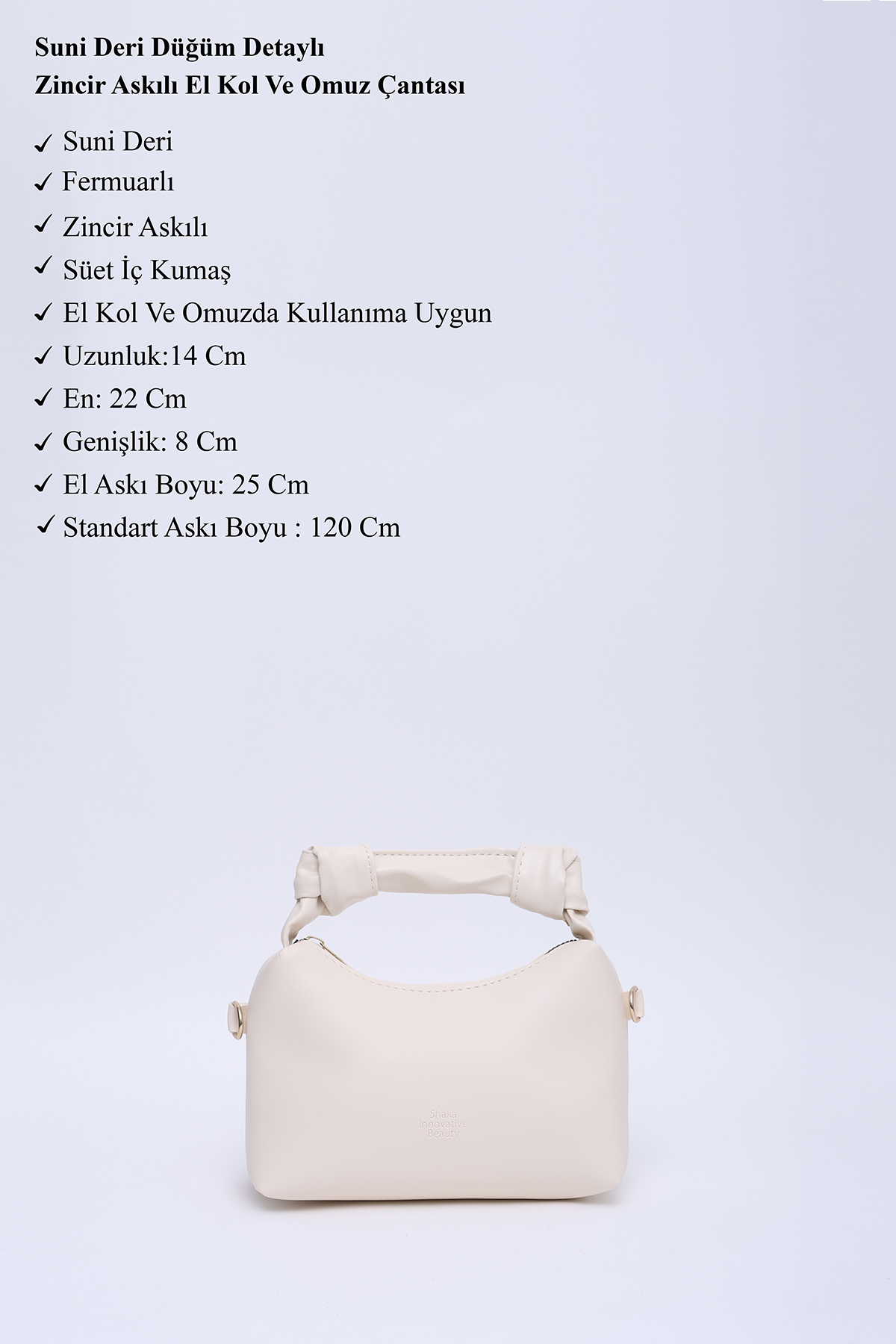 Siyah/Krem SHK297 Suni Deri, 2'li El, Kol Ve Omuz Çanta Seti (SHK108-SHK24)