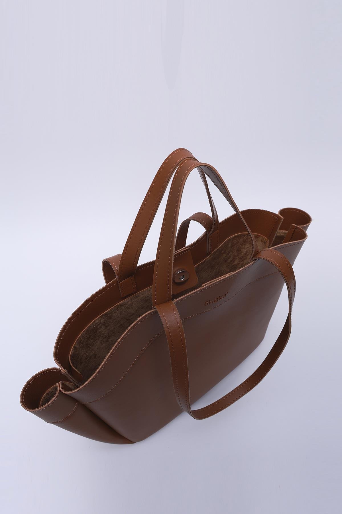 Taba Shk163 Çift Askılı, Makyaj Çantalı, Çıtçıtlı El, Kol ve Omuz Çantası U:29 E:45 G:10 cm