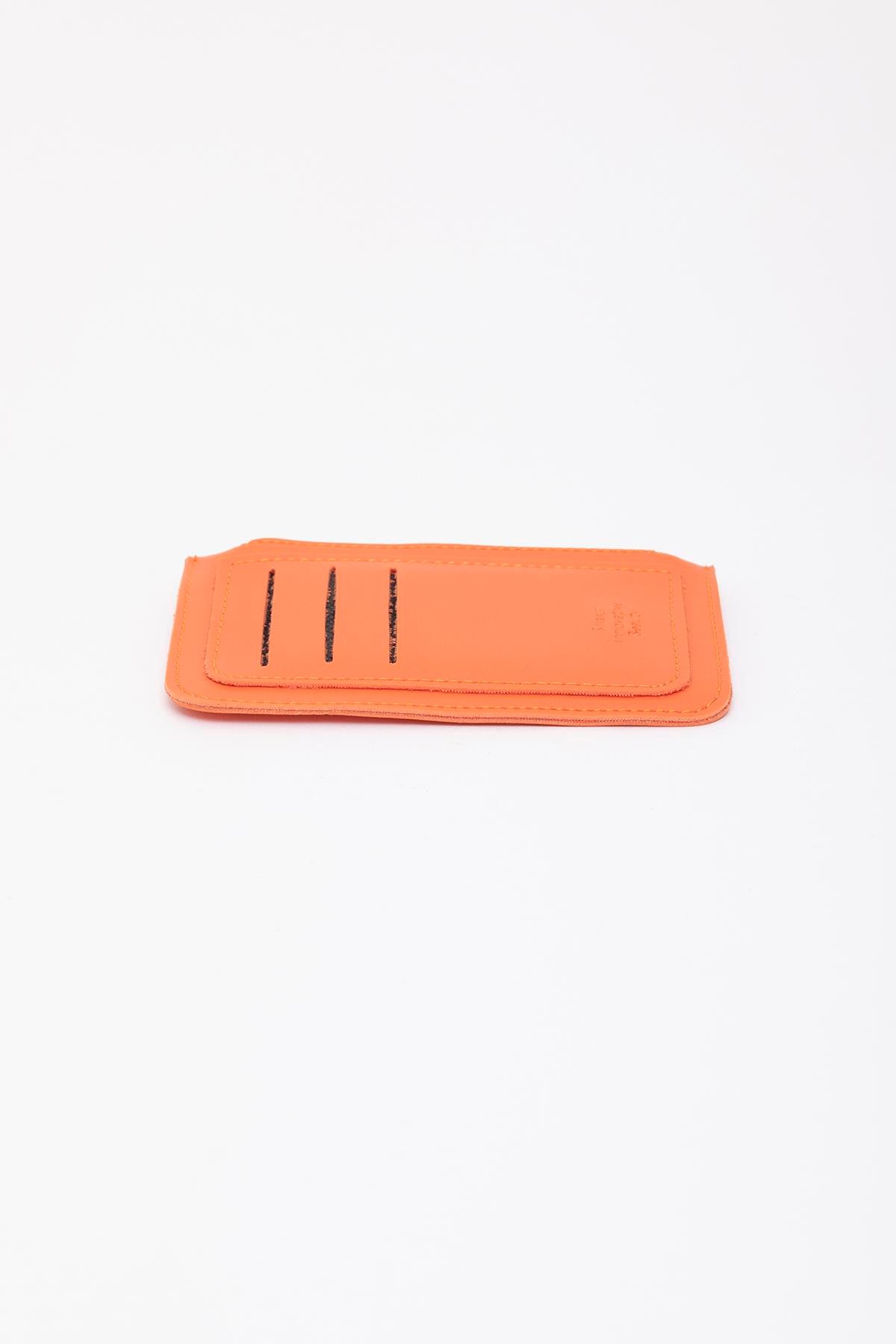 Turuncu Shk101 Suni Deri 6 Kartlık ve Fermuarlı Para Bölmeli Kartlık Cüzdan U:14 E:9 cm