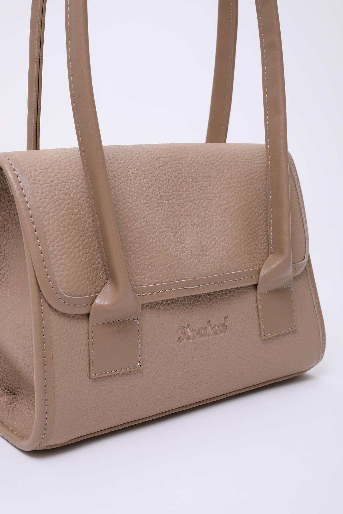 Vizon Shk178 Suni Deri, Tek Bölmeli, Çıtçıtlı, El, Kol ve Omuz Çantası E:23 U:21 G:7 Cm