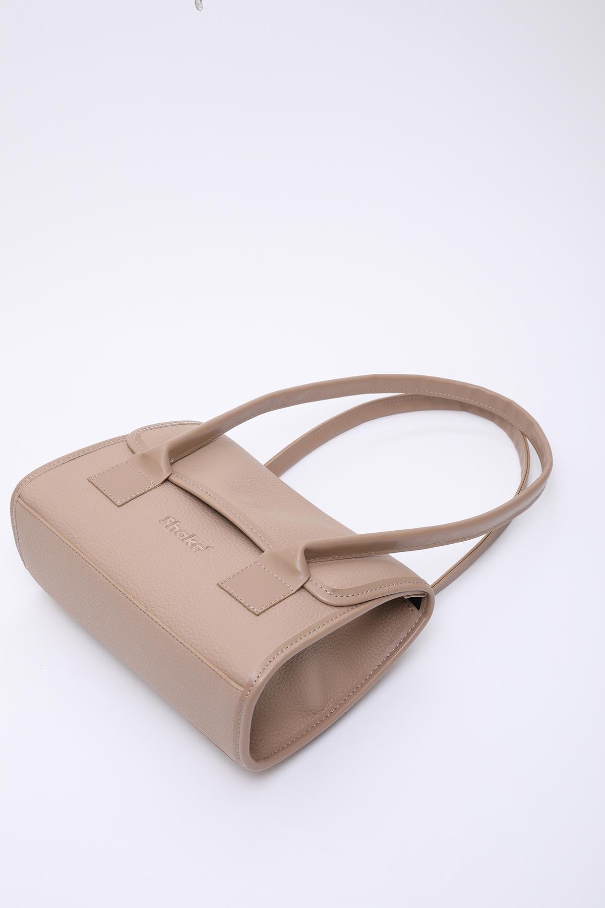 Vizon Shk178 Suni Deri, Tek Bölmeli, Çıtçıtlı, El, Kol ve Omuz Çantası E:23 U:21 G:7 Cm