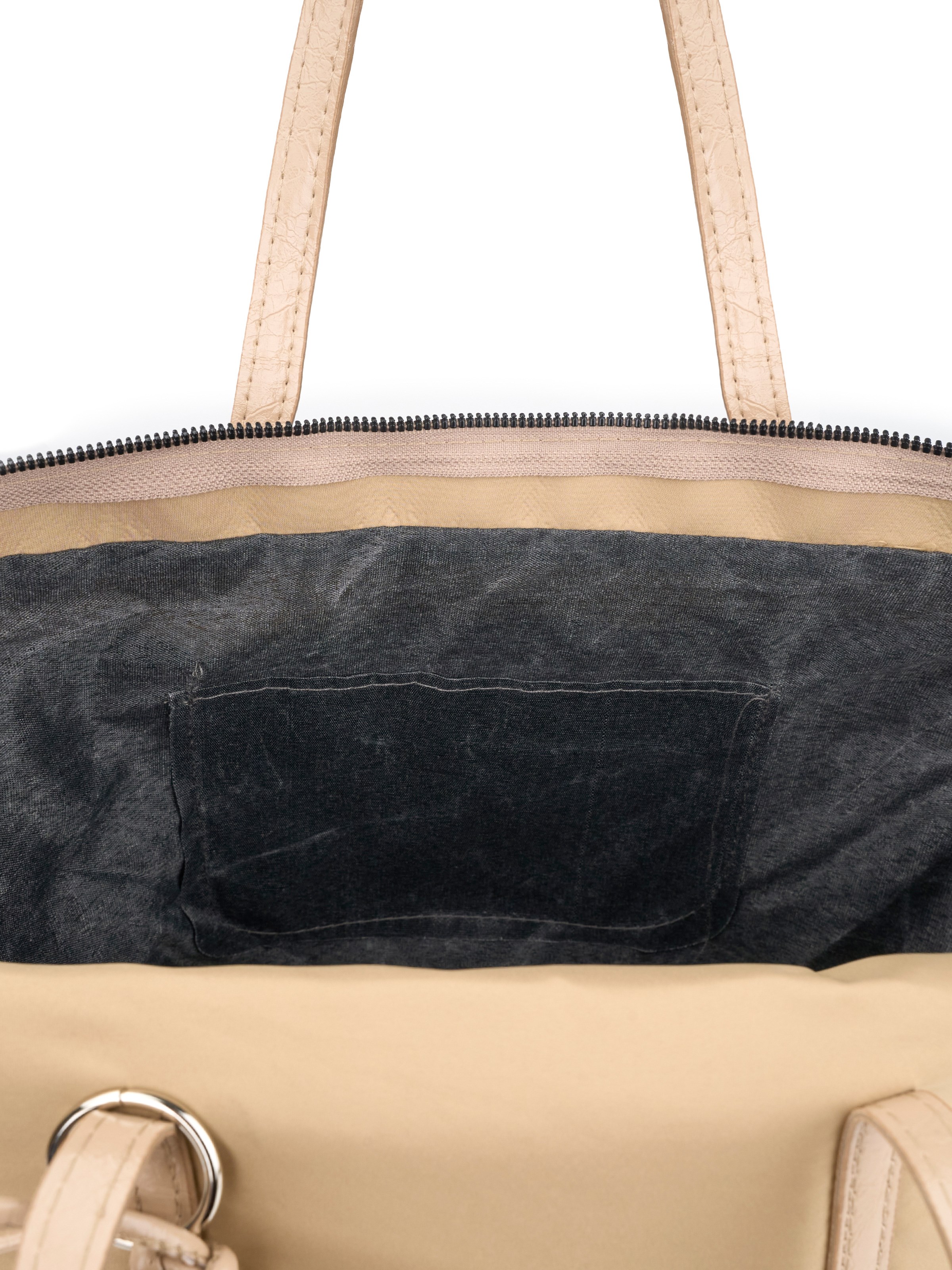 Vizon SHK319 Fiyonk Charmlı,Fermuarlı,Astarlı Shopper Çanta