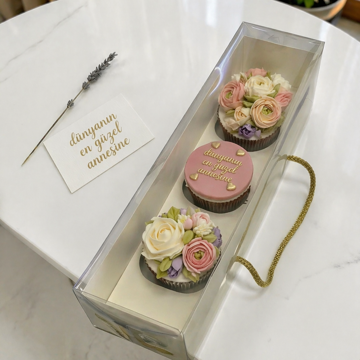 EGE CONCEPT LİFE-3 Lü Cup Cake Kutusu 28x10x9 cm 