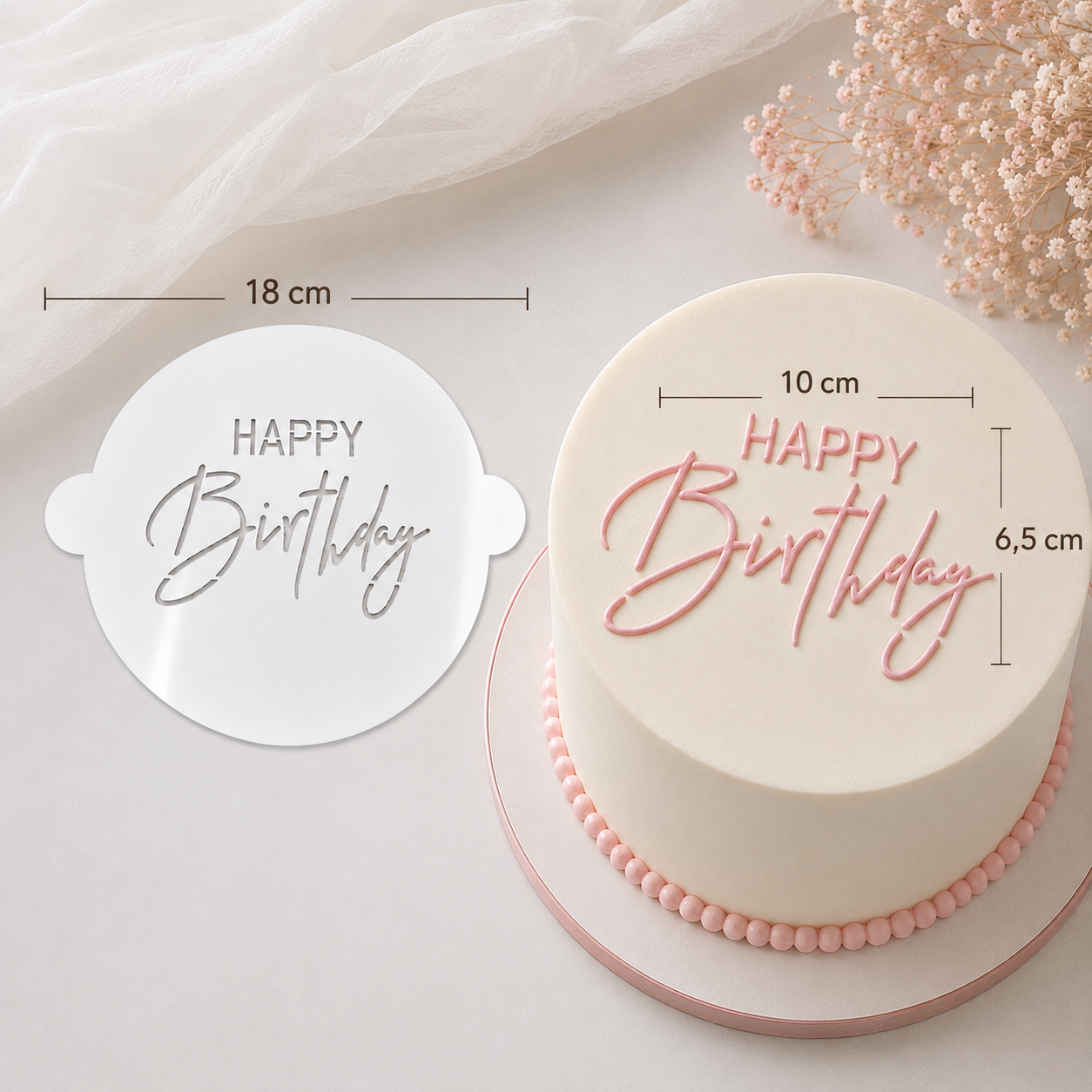 EGE CONCEPT LİFE-Büyük Boy STENCİL HAPPY BIRTHDAY NO 1