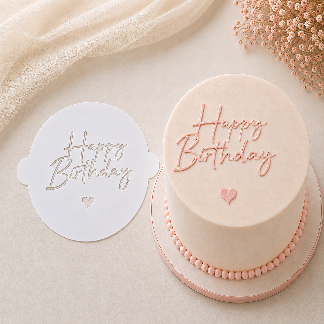EGE CONCEPT LİFE-Büyük Boy STENCİL HAPPY BIRTHDAY NO 2