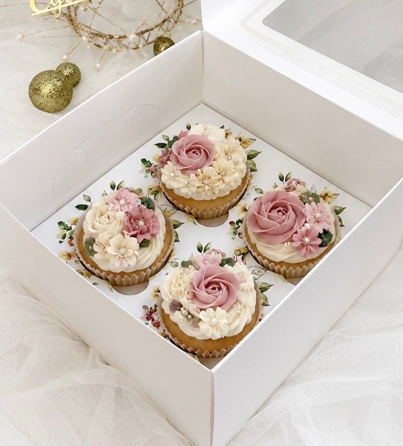 EGE CONCEPT LİFE-GENİŞ ARALIKLI BASKILI 4 LÜ CUPCAKE KUTUSU ADETLİ SATIŞ 