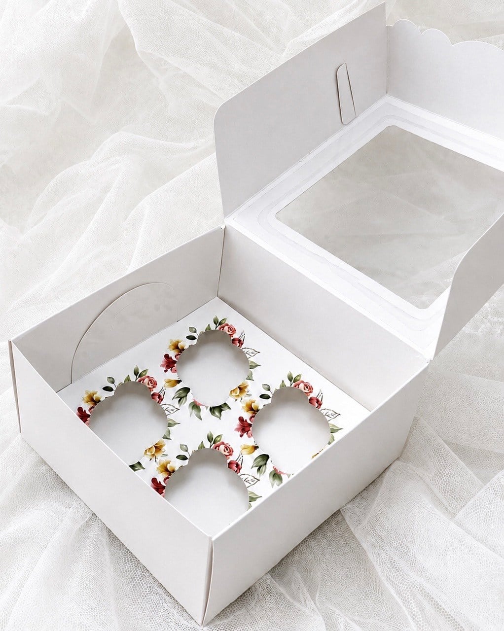 EGE CONCEPT LİFE-GENİŞ ARALIKLI BASKILI 4 LÜ CUPCAKE KUTUSU ADETLİ SATIŞ 