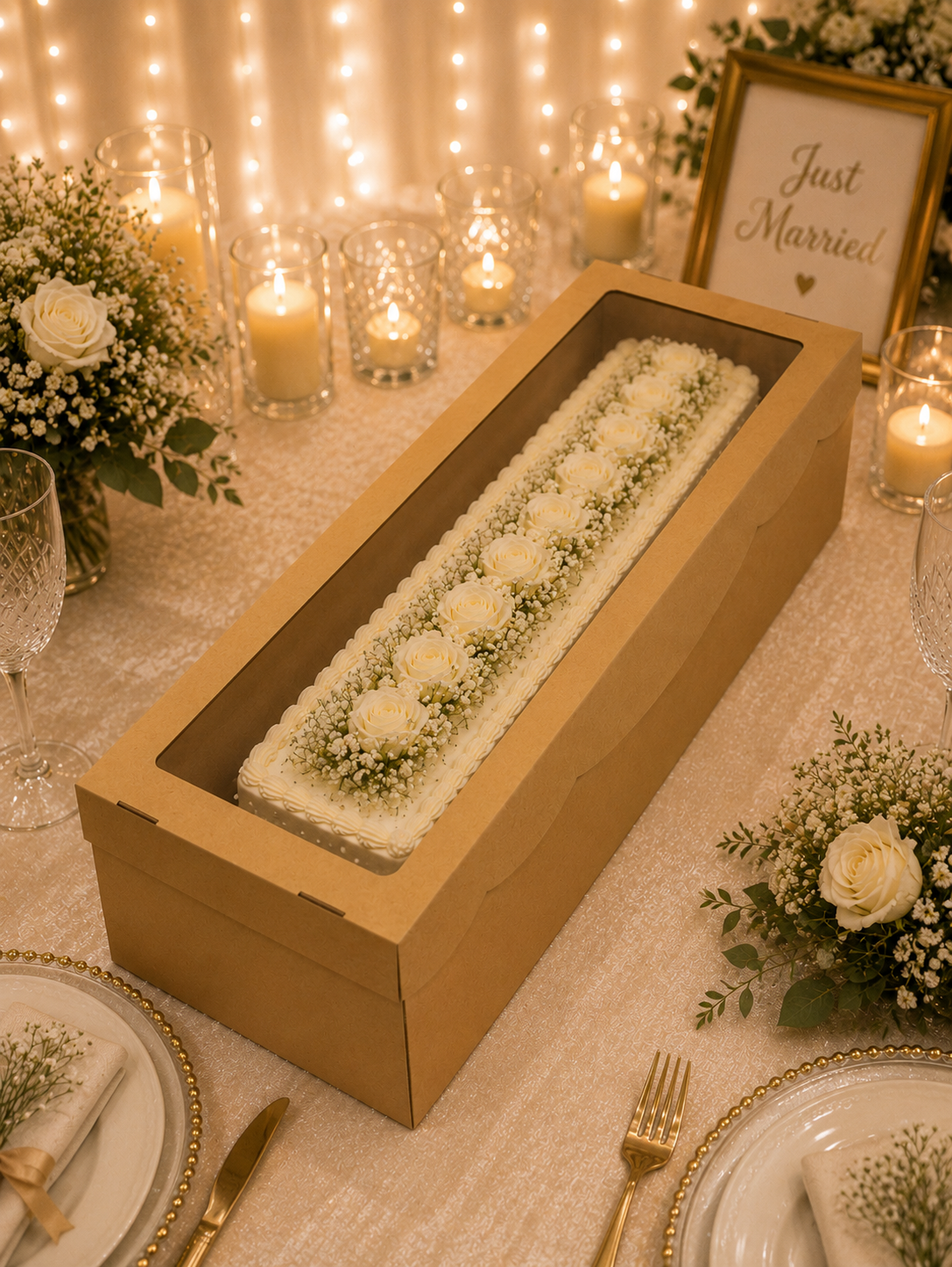 EGE CONCEPT LİFE-LONG CAKE KUTUSU 64x25x20 ASETAT PENCERELİ KRAFT 