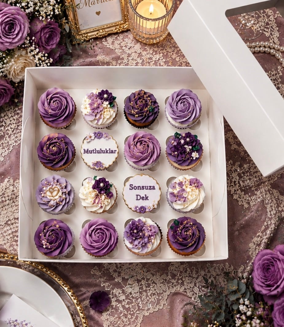 EGE CONCEPT LİFE-MİNİ CUPCAKE 16 BÖLMELİ KAPAĞI PENCERELİ 21x21x8 ADETLİ SATIŞ