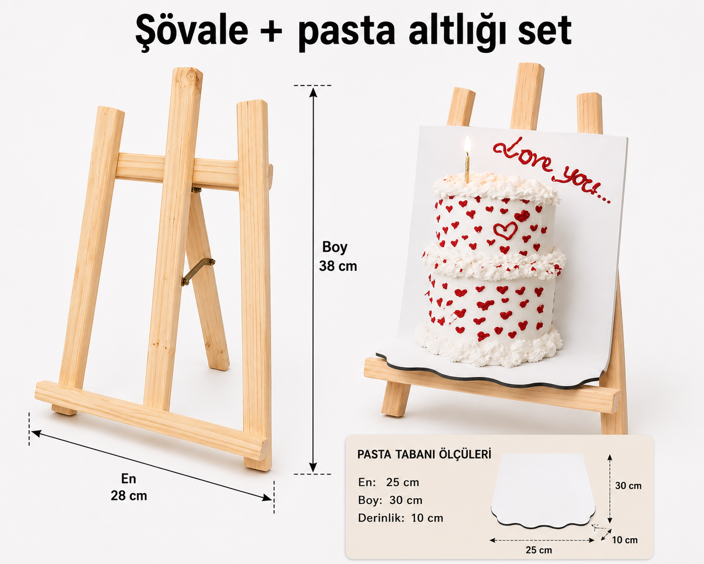 EGE CONCEPT LİFE-Şövale Ve Pasta Tabanı SETİ 