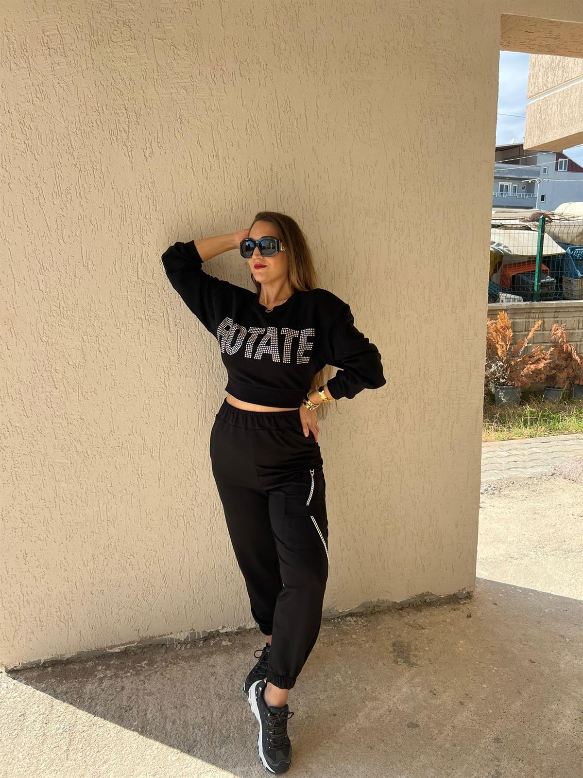  TAŞLI KISA SWEAT