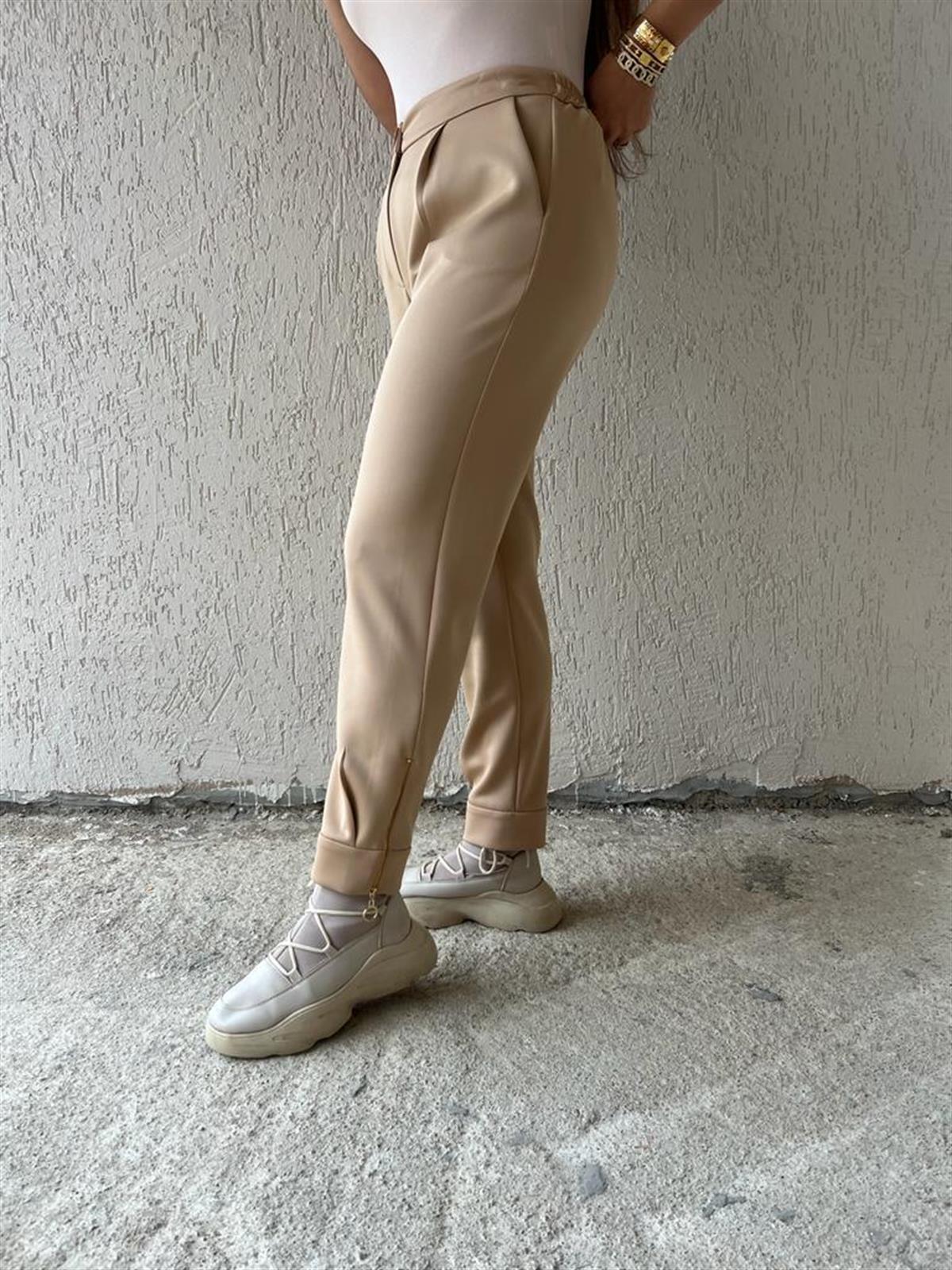 BEJ FERMUARLI PANTOLON