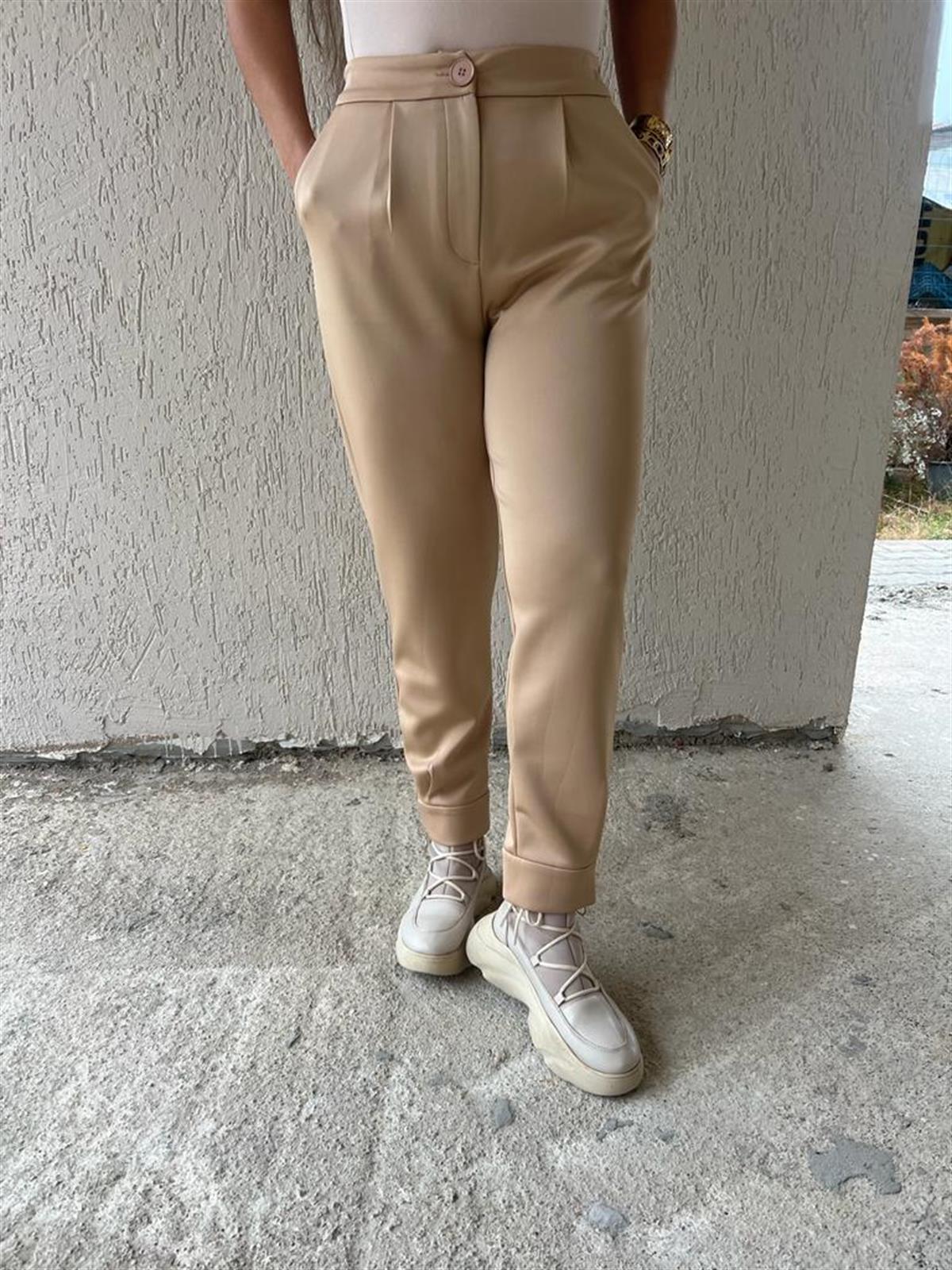 BEJ FERMUARLI PANTOLON