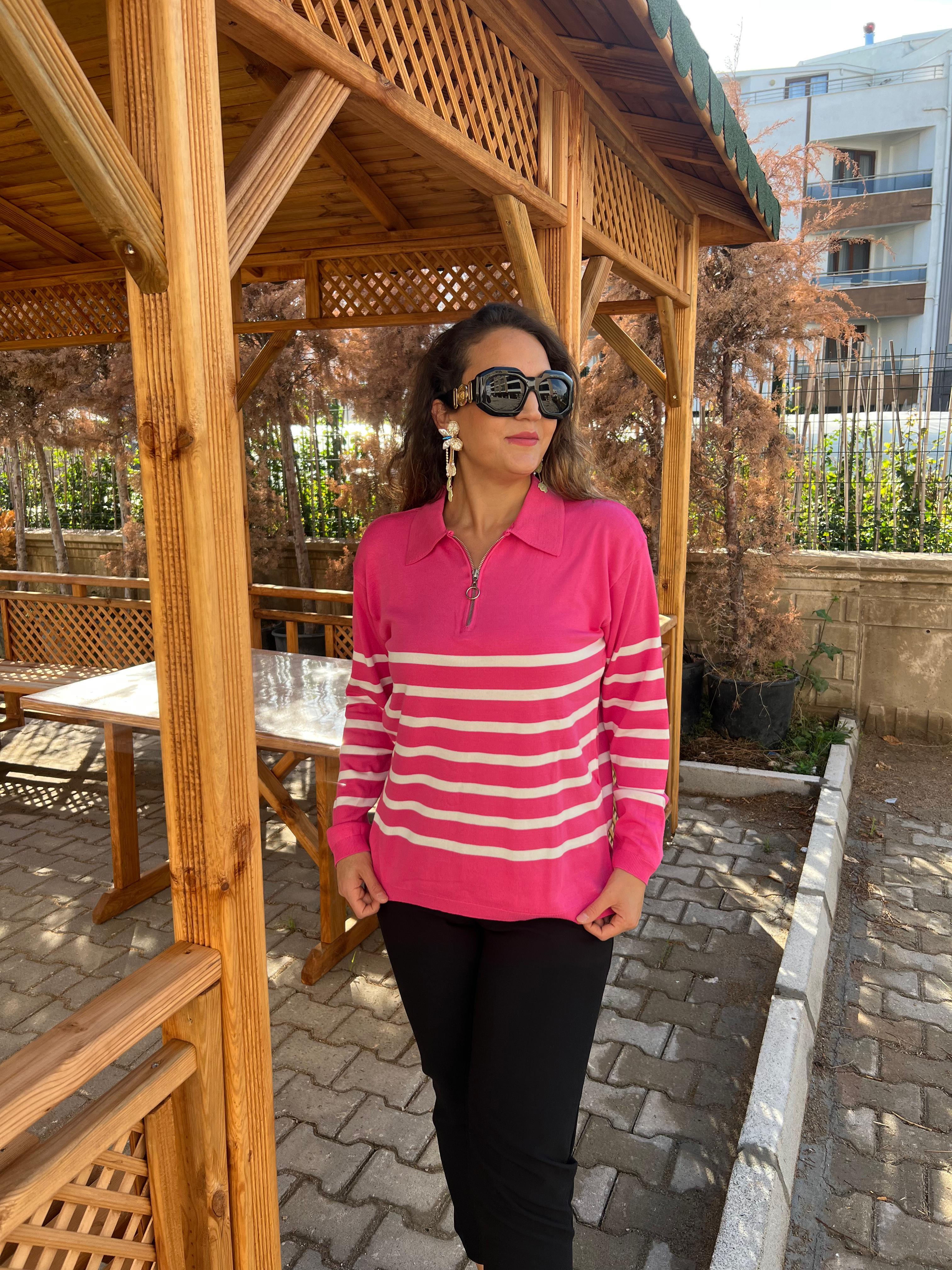 FERMUARLI TRİKO PEMBE 