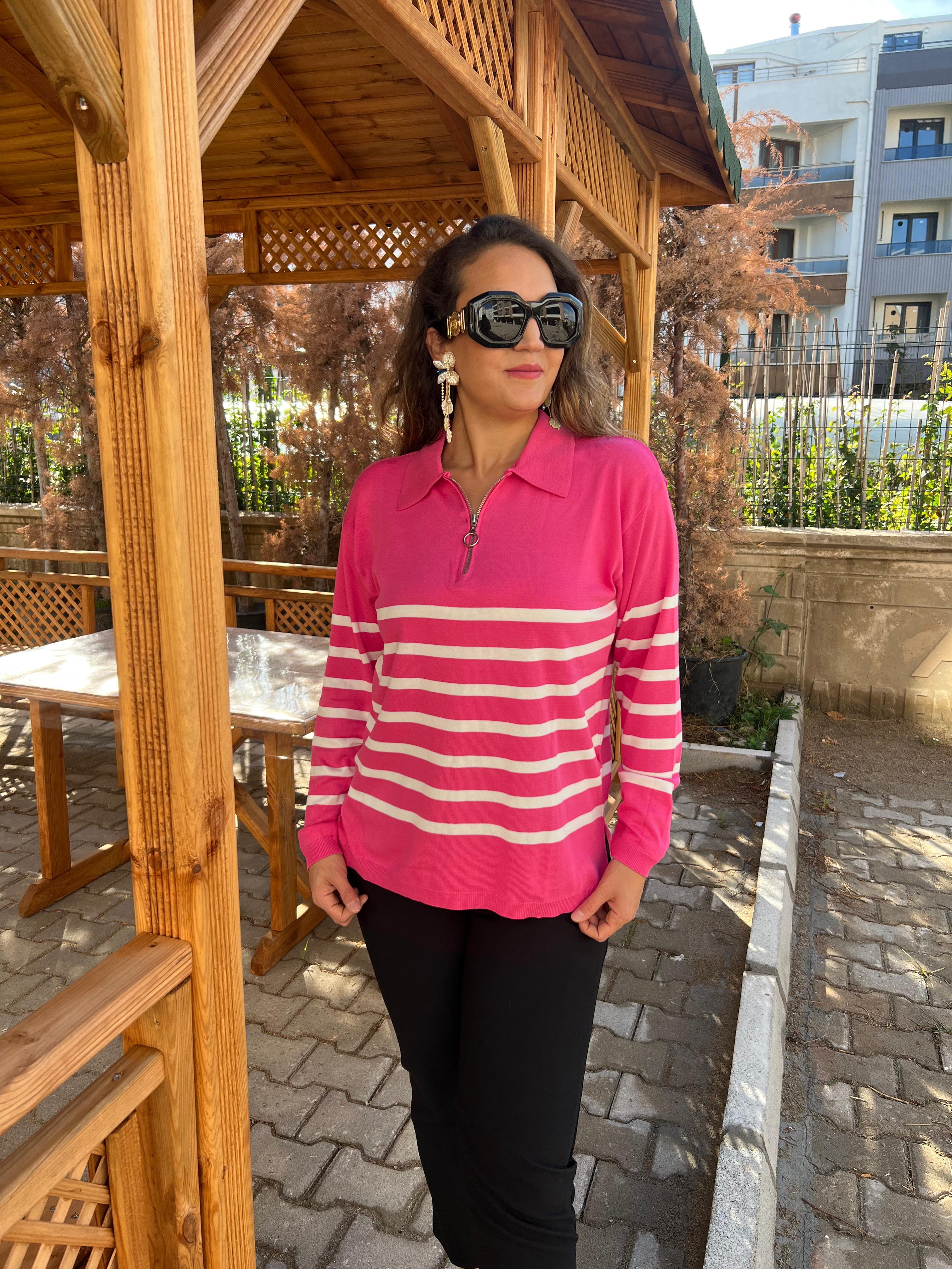 FERMUARLI TRİKO PEMBE 