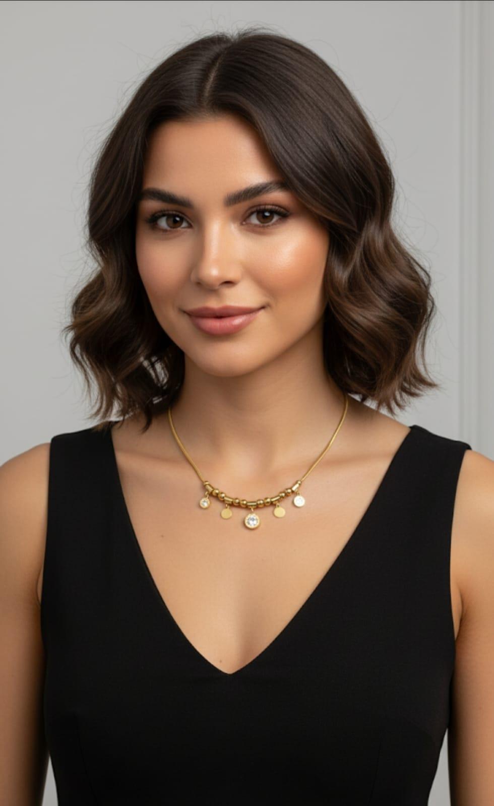 Burry Marka Gold Çelik Takı SetiBurry Marka Gold Çelik Takı Seti  Kararma Yapmaz, Zarif Stil