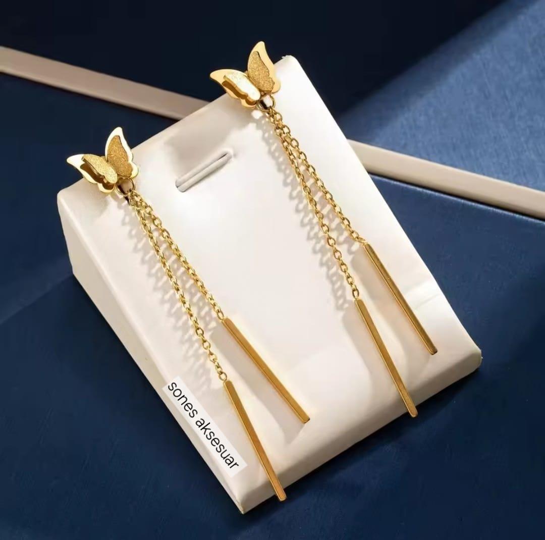 Kelebek Gold Çelik Küpe Kelebek Gold Çelik Küpe 