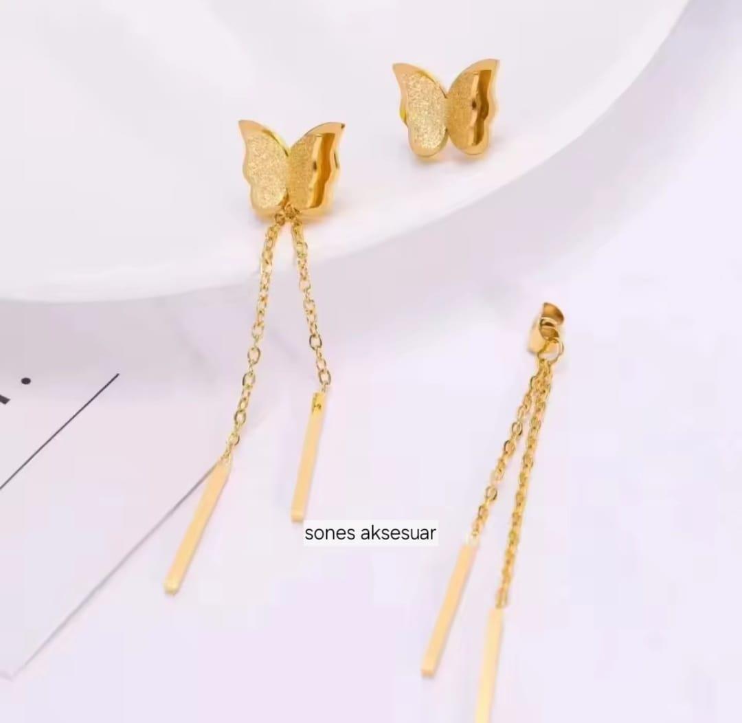 Kelebek Gold Çelik Küpe Kelebek Gold Çelik Küpe 