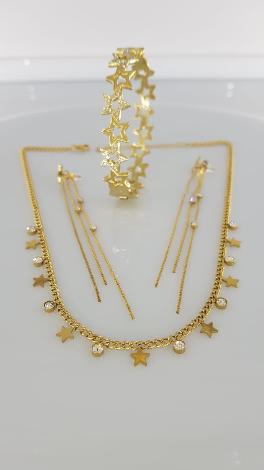 Lumina Steel Gold Çelik Takı SetiLumina Steel Gold Çelik Takı Seti Kararma Yapmaz, Zarif Stil