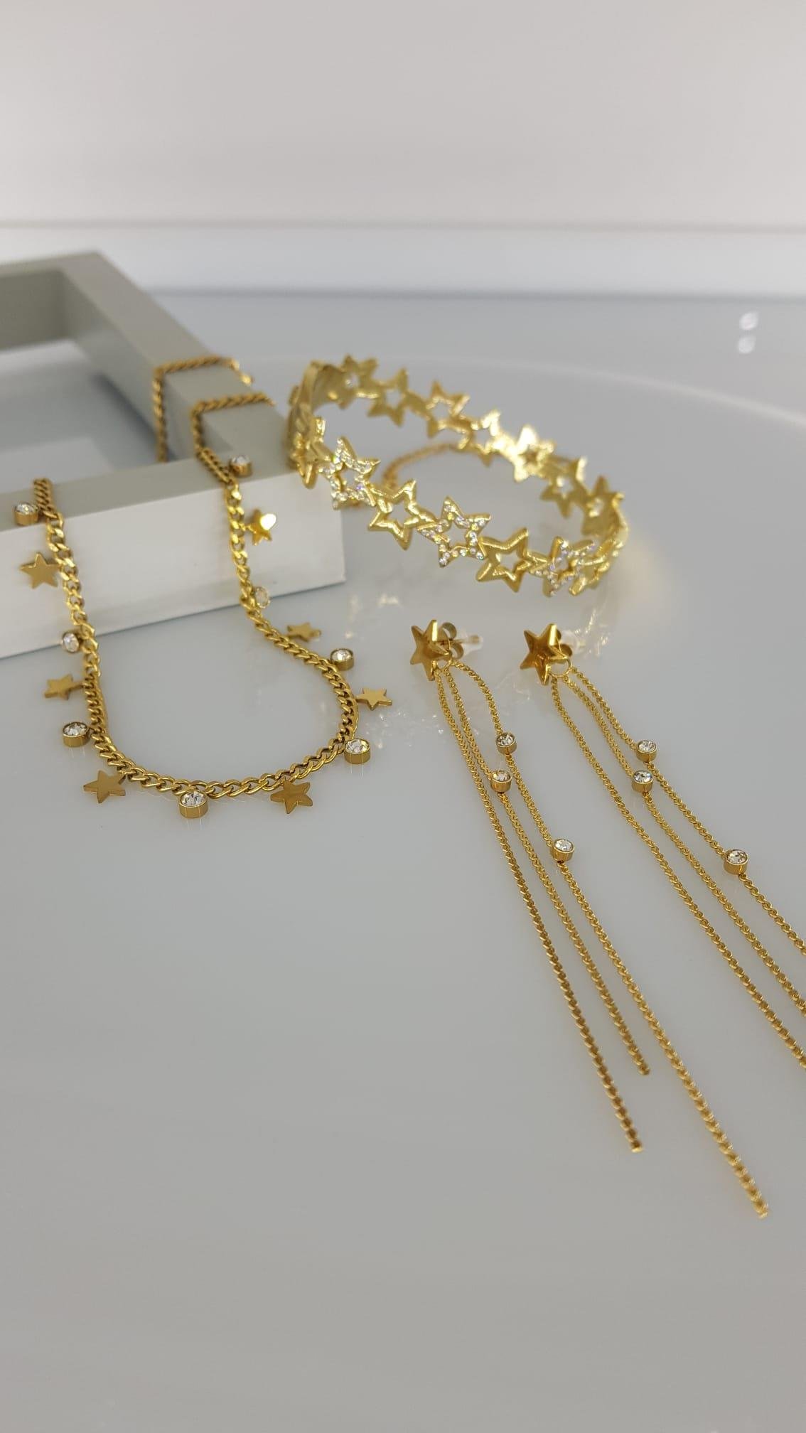 Lumina Steel Gold Çelik Takı SetiLumina Steel Gold Çelik Takı Seti Kararma Yapmaz, Zarif Stil