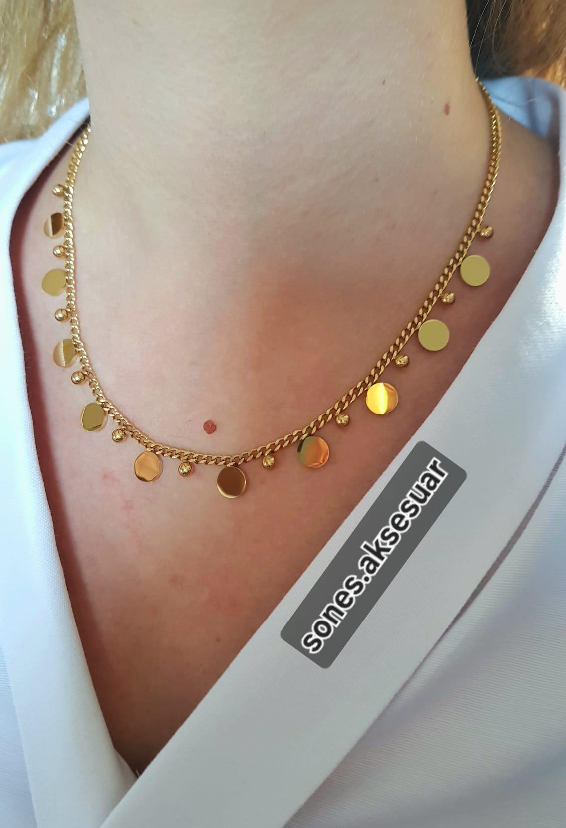Pullu Çelik Kolye Sns200180Pullu Çelik Kolye Sns200180