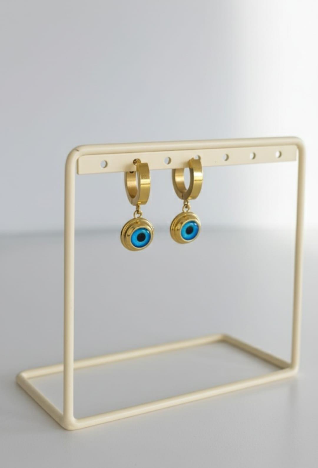 Sns301898Nazar Boncuklu Çelik Küpemiz