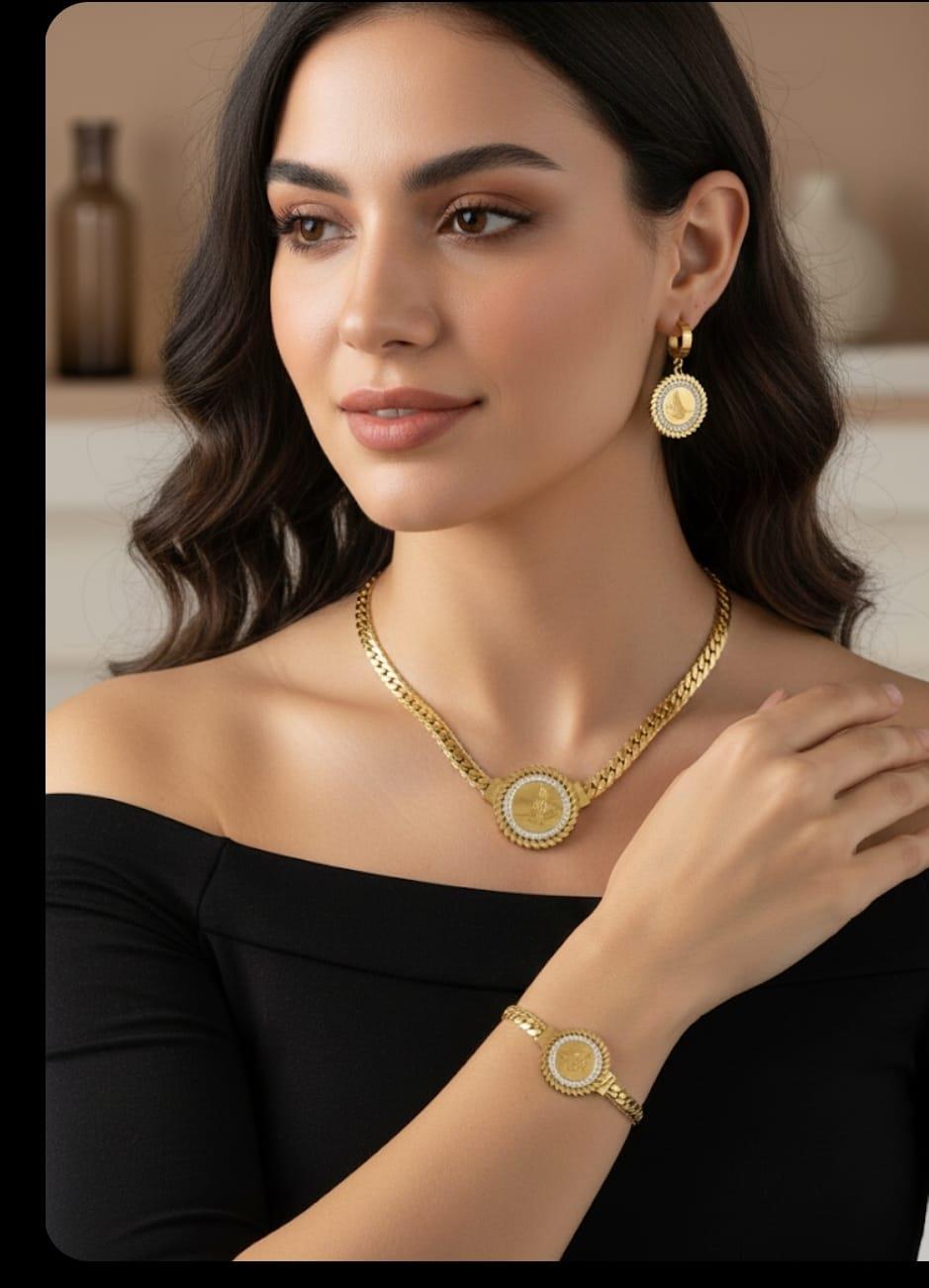 Sns5008104tuğralı çelik takı seti