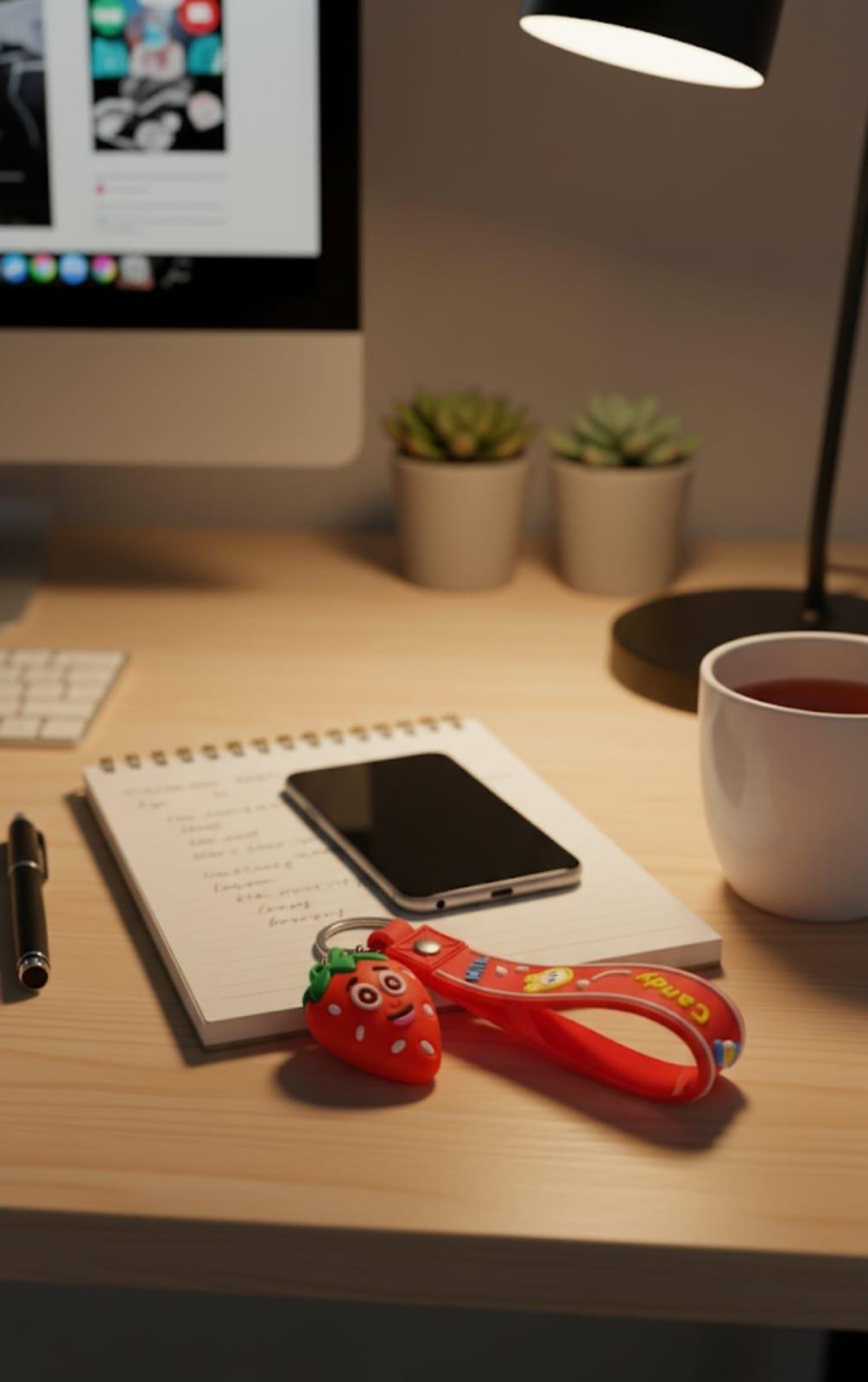 Sns900124Çilek Sevimli Anahtarlık