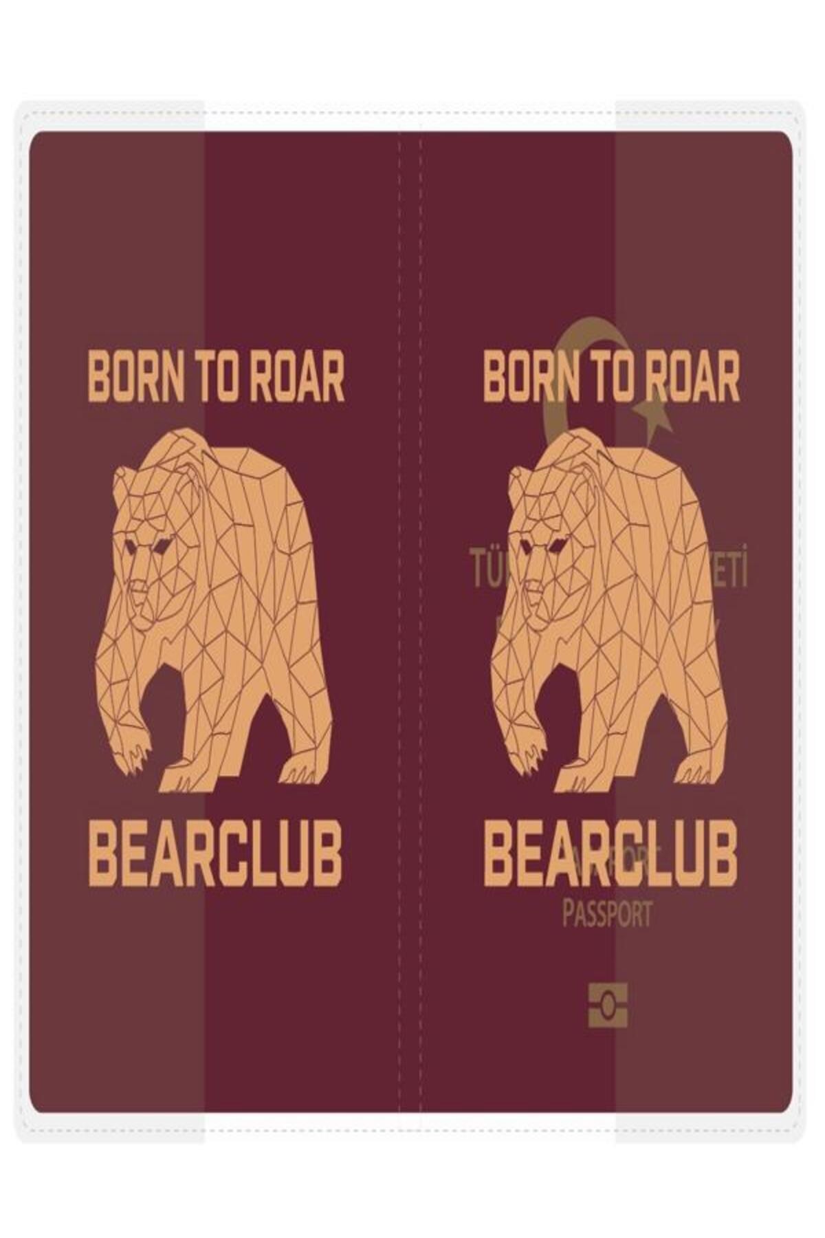 1 Adet Universal Bear Club Baskılı Pasaport Kılıfı Şeffaf Su Geçirmeyen PVC Pasaport Koruma Kabı