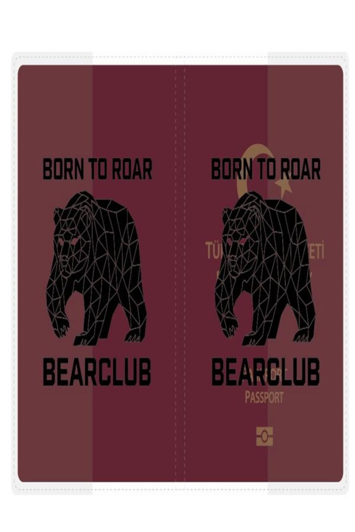 1 Adet Universal Bear Club Baskılı Pasaport Kılıfı Şeffaf Su Geçirmeyen PVC Pasaport Koruma Kabı