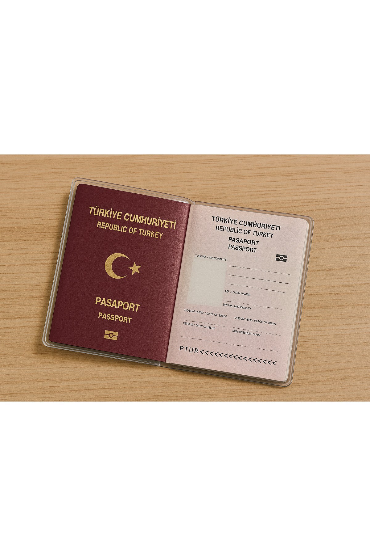 1 Adet Universal Pasaport Kılıfı Şeffaf Su Geçirmeyen PVC Pasaport Koruma Kabı