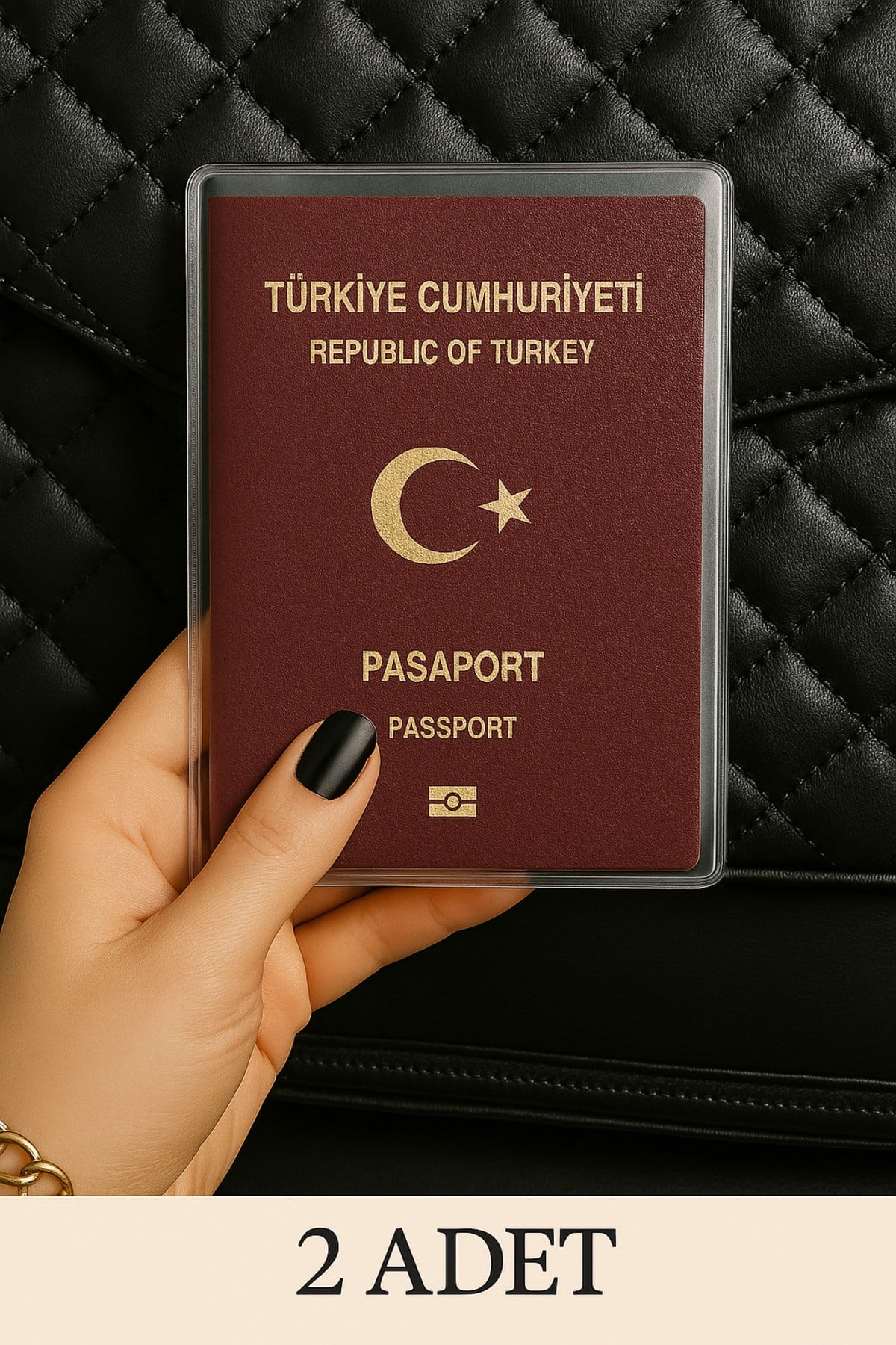2 Adet Universal Pasaport Kılıfı Şeffaf Su Geçirmeyen PVC Pasaport Koruma Kabı