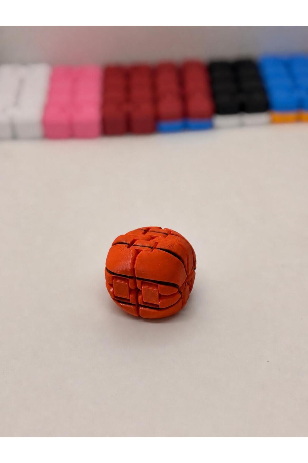Basketbol Toplu Turuncu İnfinity Cupe Stres Küpü Sınırsız Katlanabilir Hareketli Küp Çift Renkli