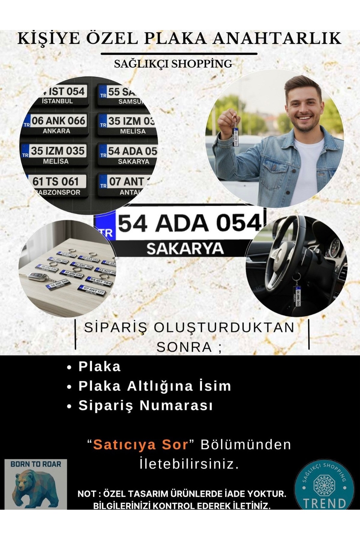 Kişiye Özel İsimli Plaka Anahtarlık - Motor Hediyesi Motor Motorsiklet Plaka Lüks Tasarım