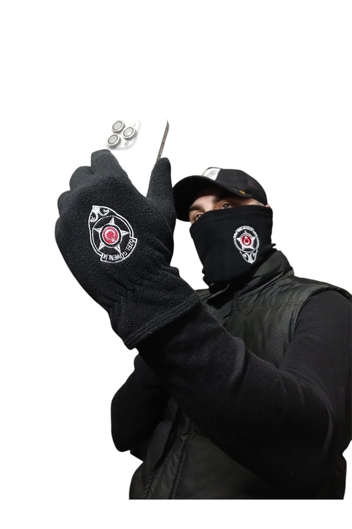 Özel Güvenlik Temalı Unisex Termal Kışlık 1. Kalite Polar Eldiven