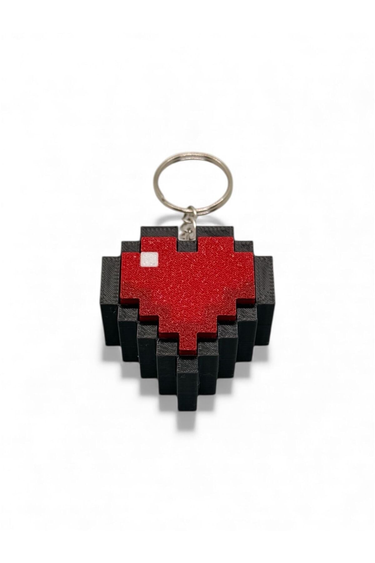 Pixel Art Kalp Temalı Blue Switch Mekanik Klavye Tuşlu Klik Sesli Anahtarlık Çanta Süsü Charm
