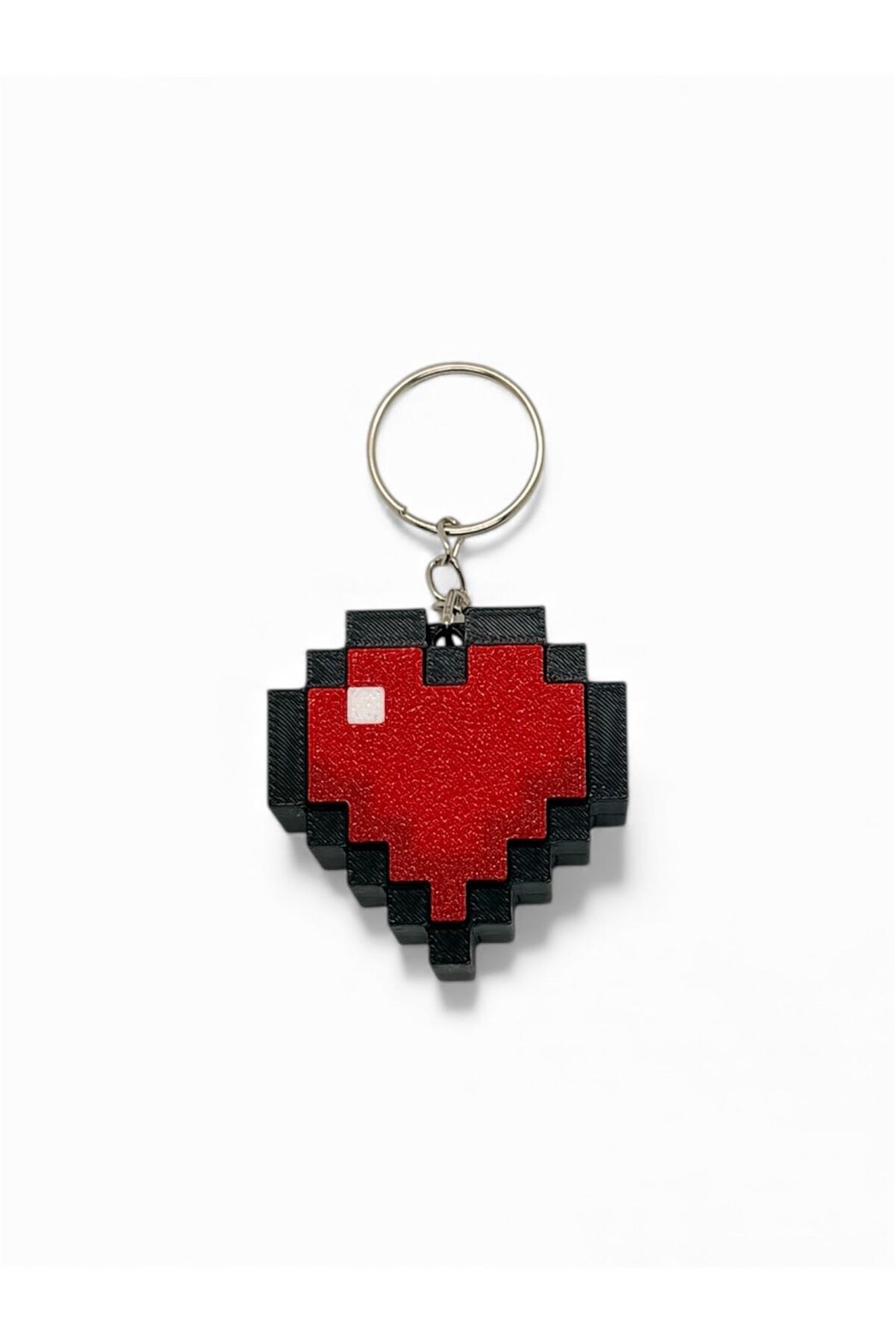 Pixel Art Kalp Temalı Blue Switch Mekanik Klavye Tuşlu Klik Sesli Anahtarlık Çanta Süsü Charm