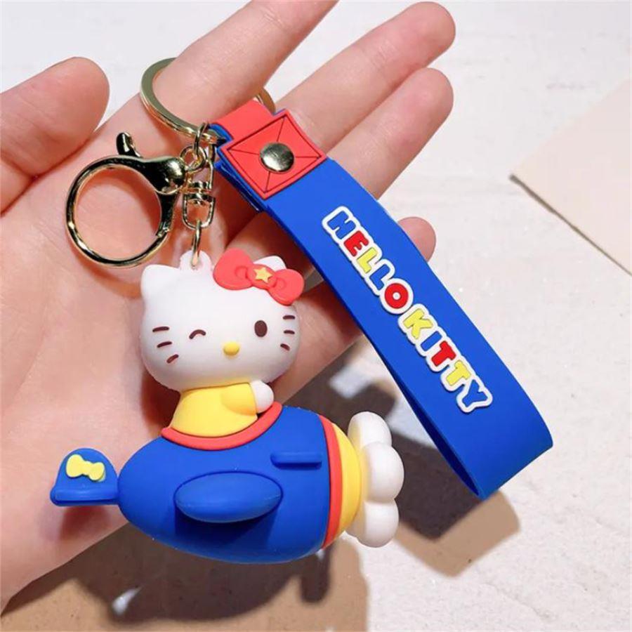 Hello Kitty Blue Helicopter Silikon Anahtarlık