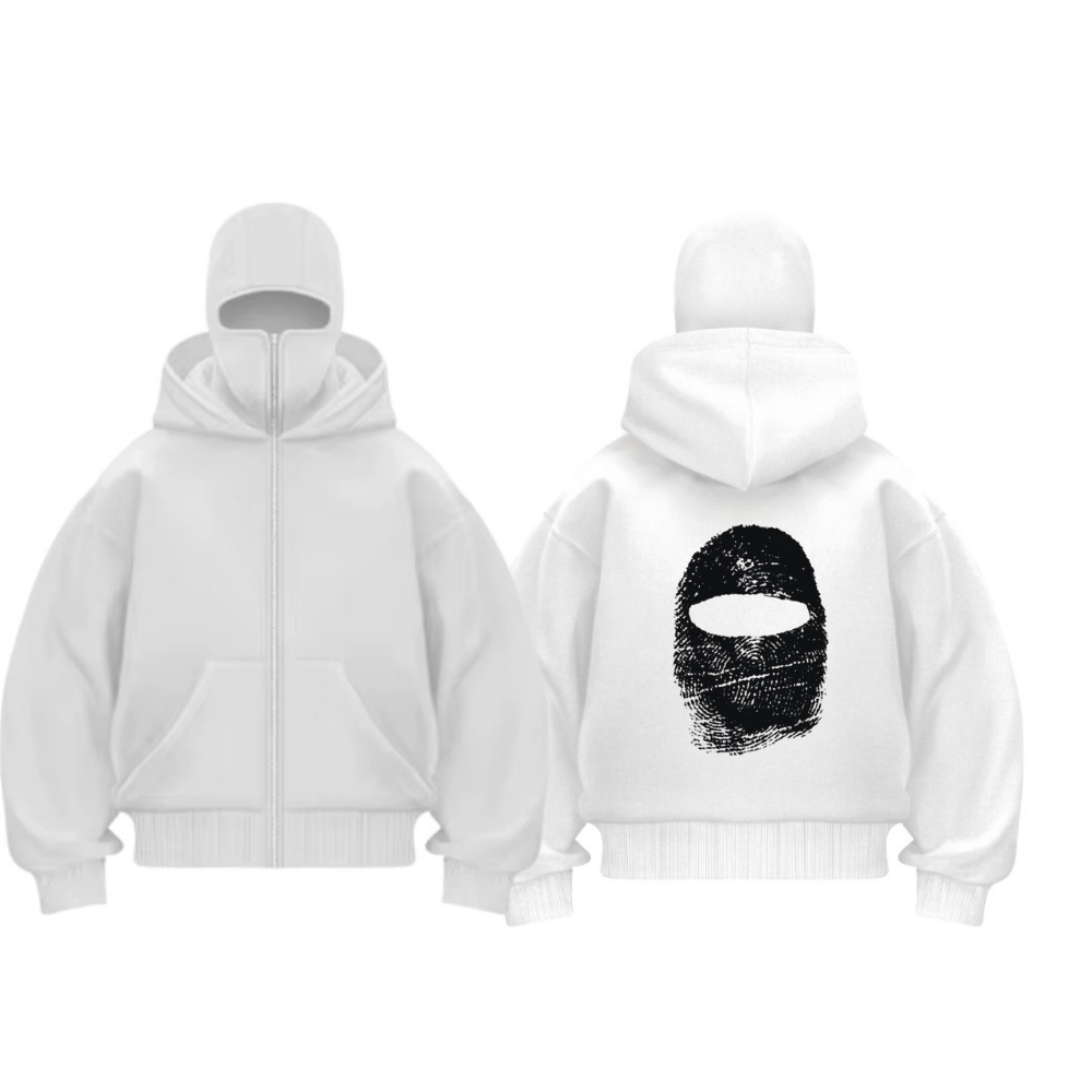 Siyah Maskeli ''Mask'' Unisex Kapüşonlu Hırka