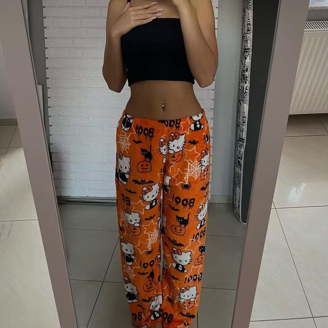 Turuncu Halloween Hello Kitty Oversize Pijama