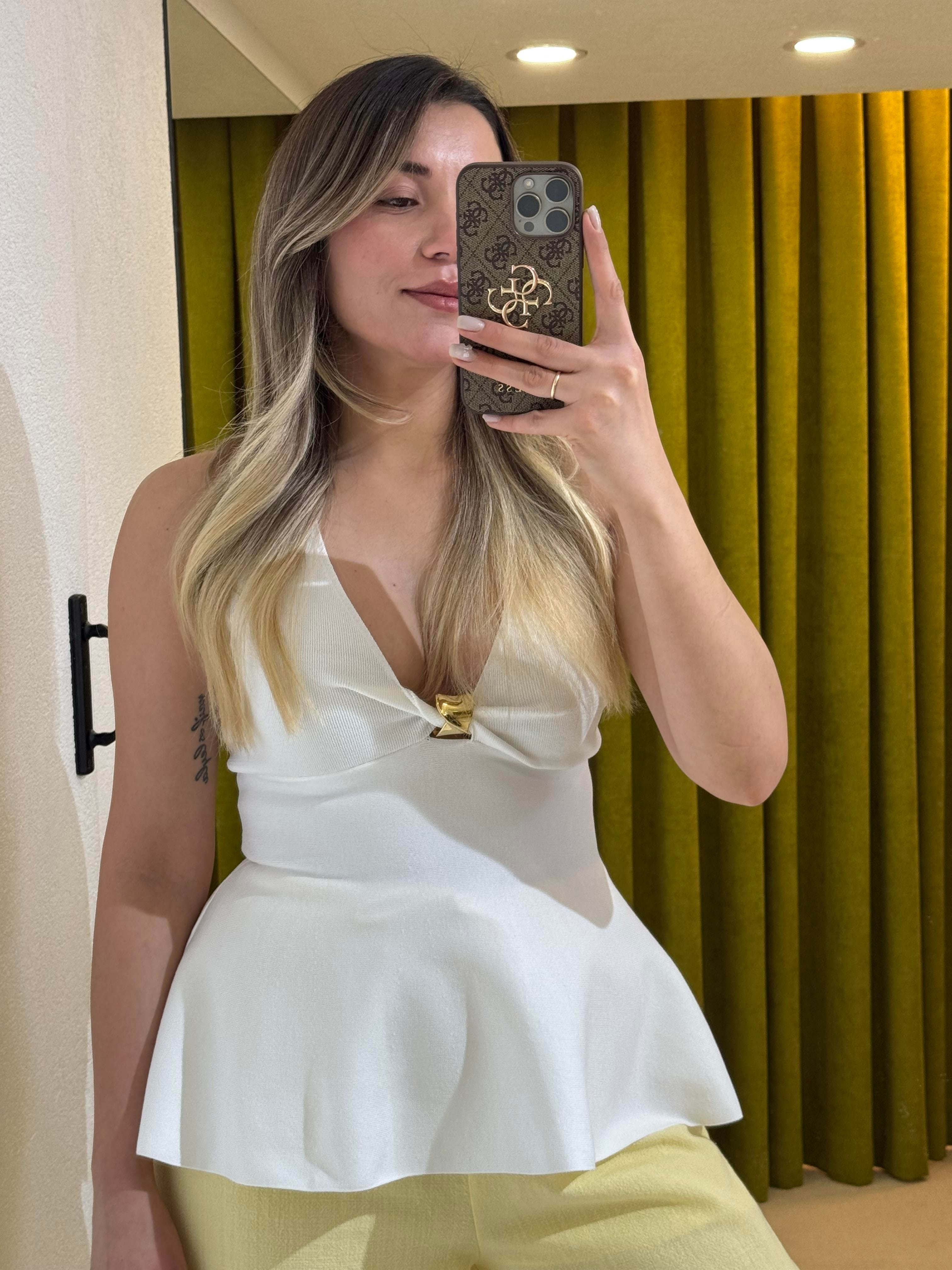 PEPLUM BEYAZ TRİKO