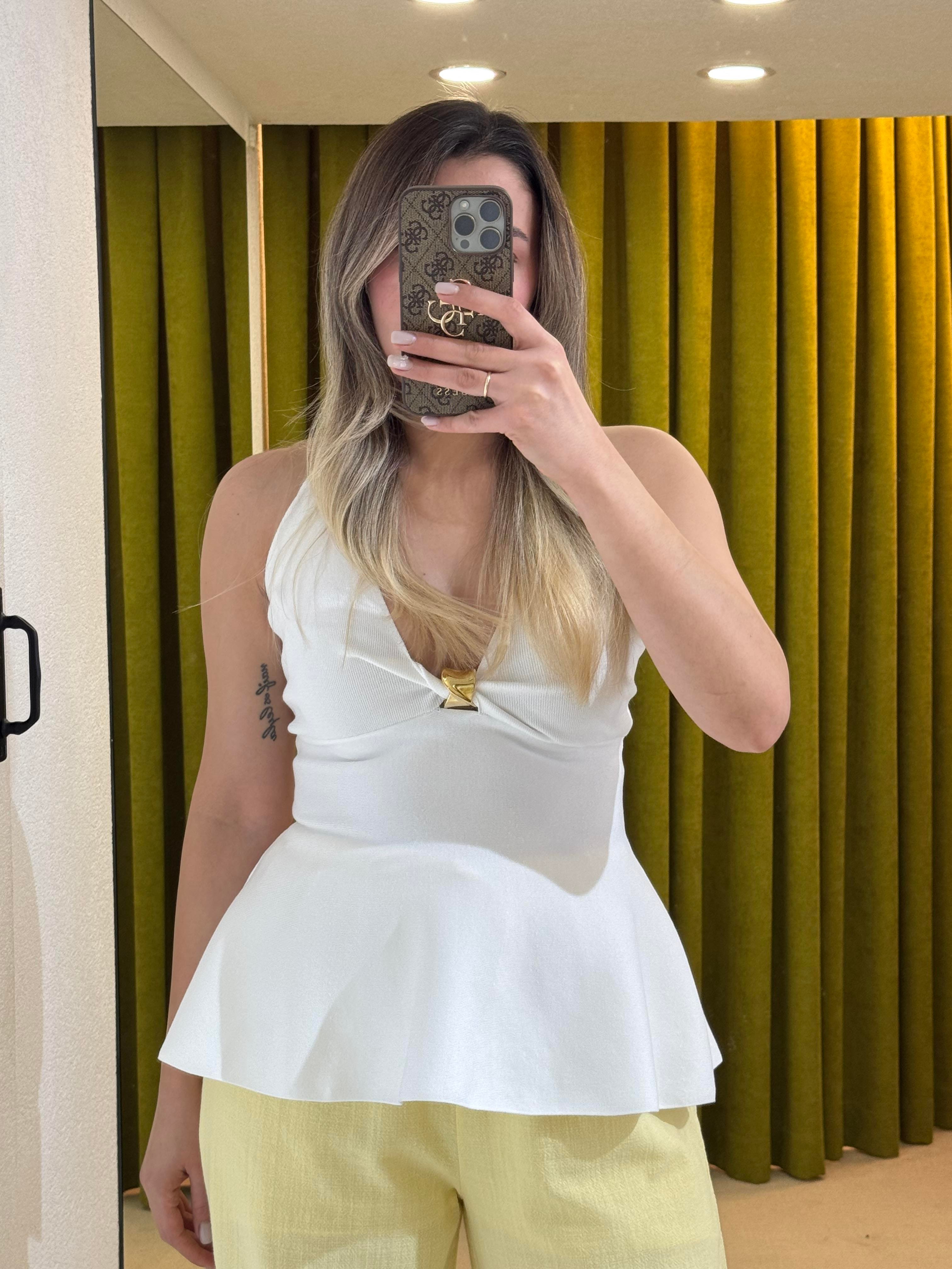 PEPLUM BEYAZ TRİKO